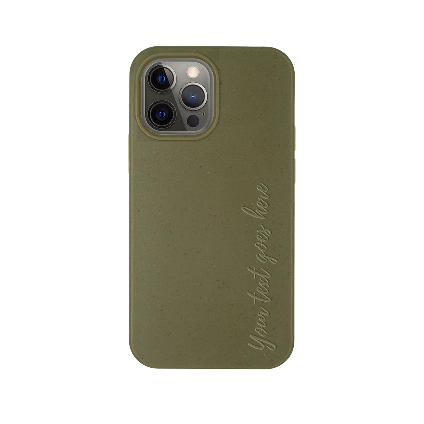 Personalized Biodegradable iPhone Case - Olive Green Nature Design Vertical