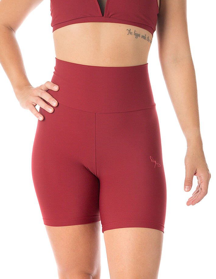 Zoe High Waist Biker Shorts - Premium Short Leggings for Yoga & Everyday burgundy