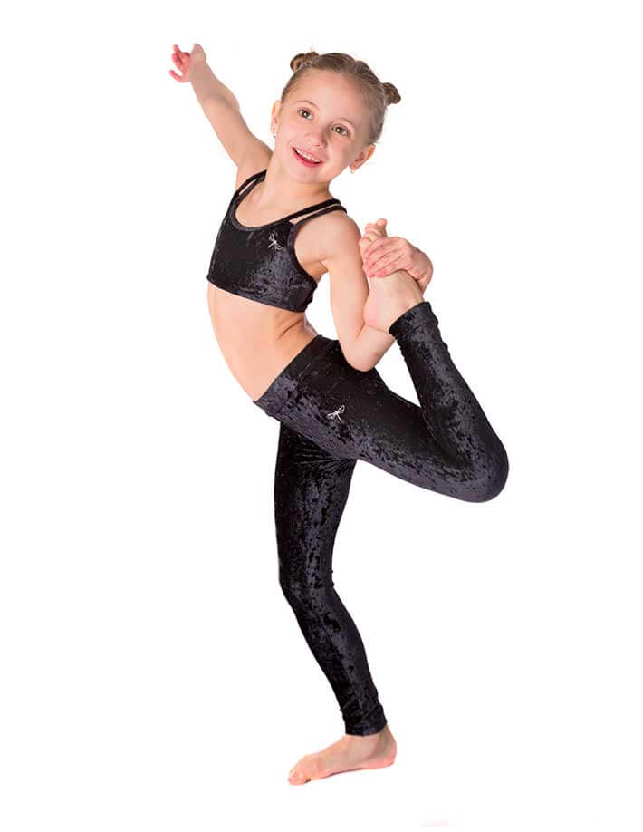 Girls Leggings Flora Jr - Super Stretchy & Comfortable black velvet