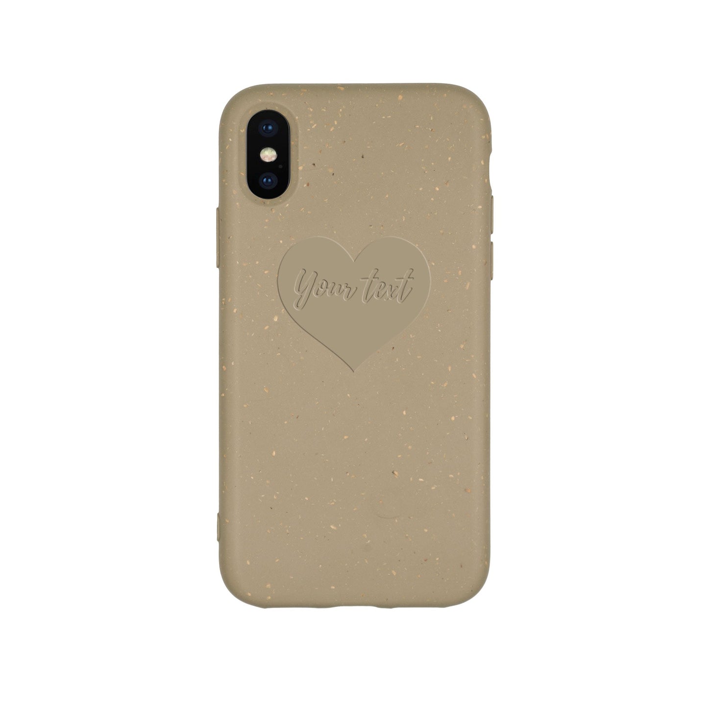 Personalized Biodegradable iPhone Case - Olive Green Nature Design iPhone X XS Heart