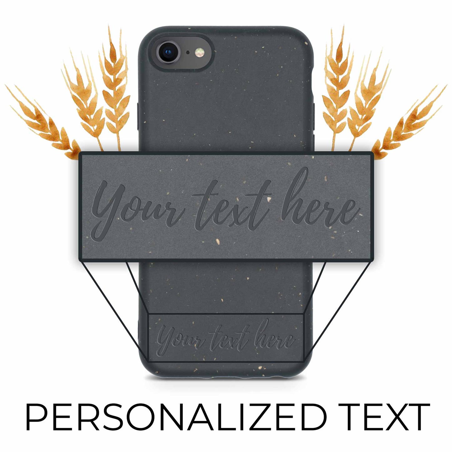 Personalized Biodegradable iPhone Case - Classic Black Design