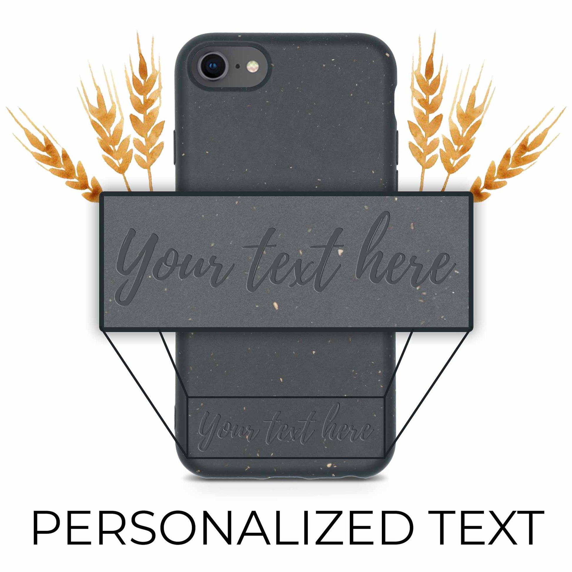 Personalized Biodegradable iPhone Case - Classic Black Design