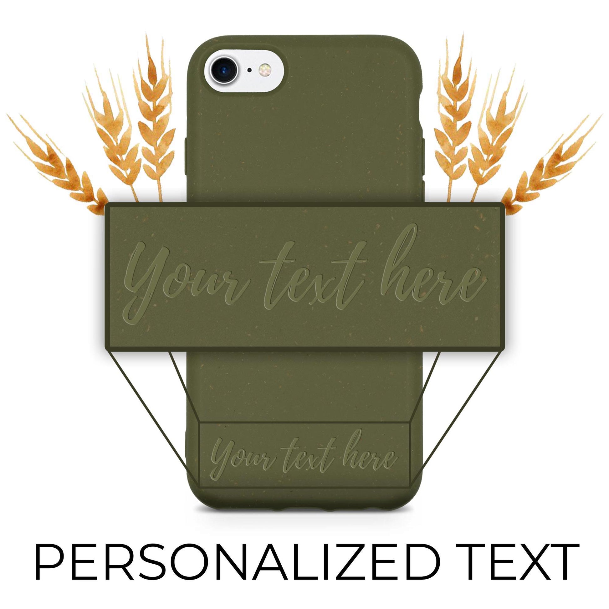 Personalized Biodegradable iPhone Case - Olive Green Nature Design