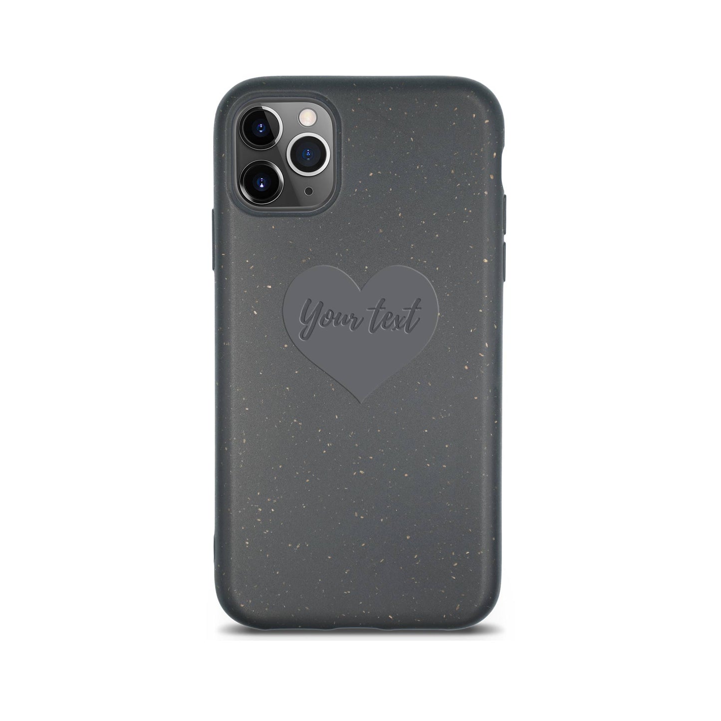 Personalized Biodegradable iPhone Case - Classic Black Design Heart