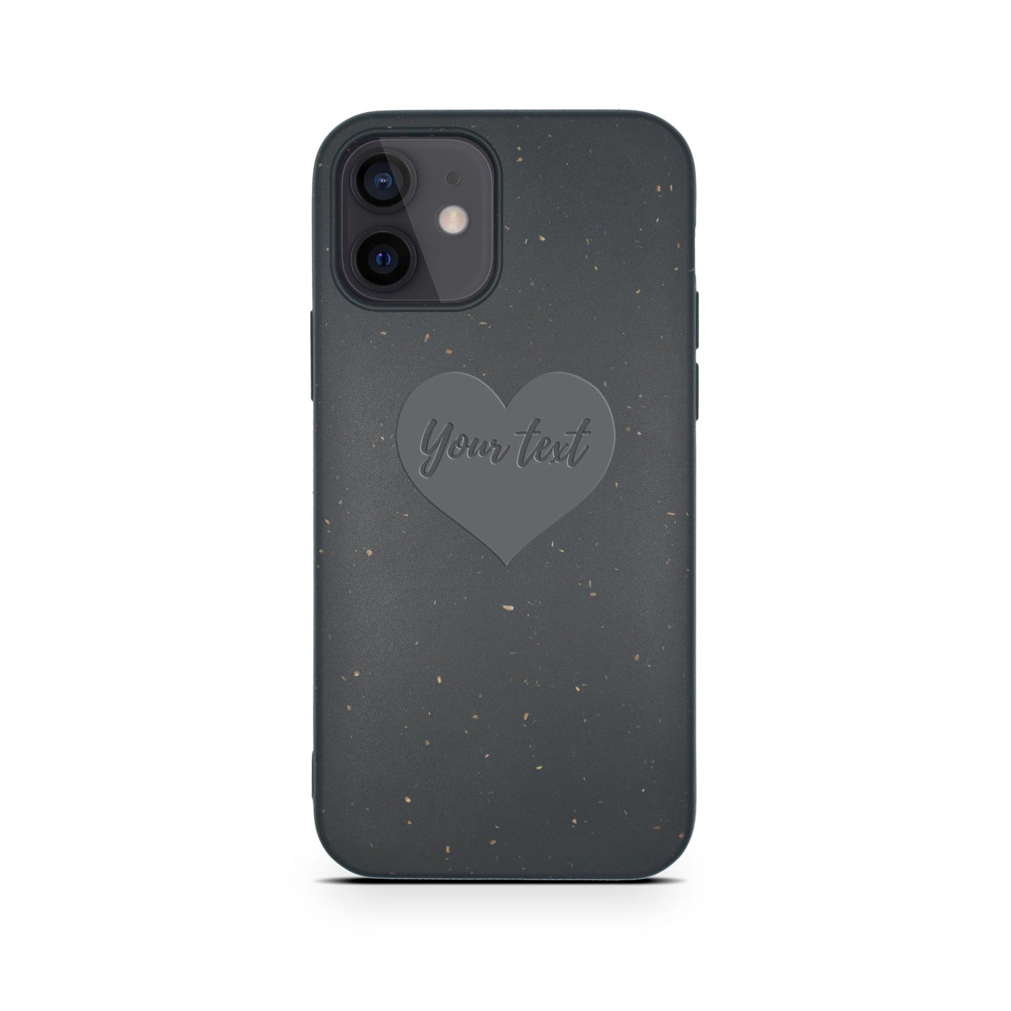 Personalized Biodegradable iPhone Case - Classic Black Design Heart