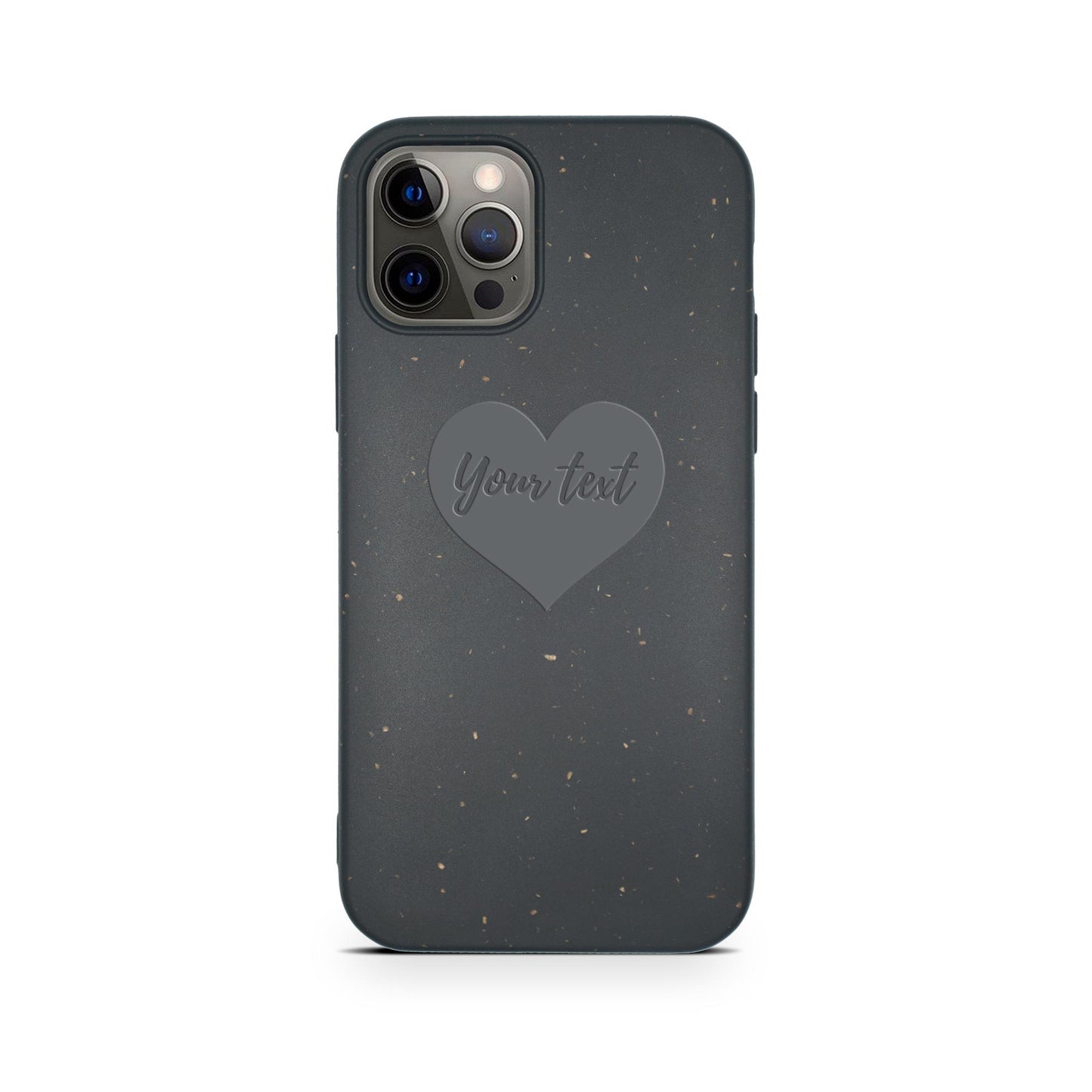 Personalized Biodegradable iPhone Case - Classic Black Design Heart