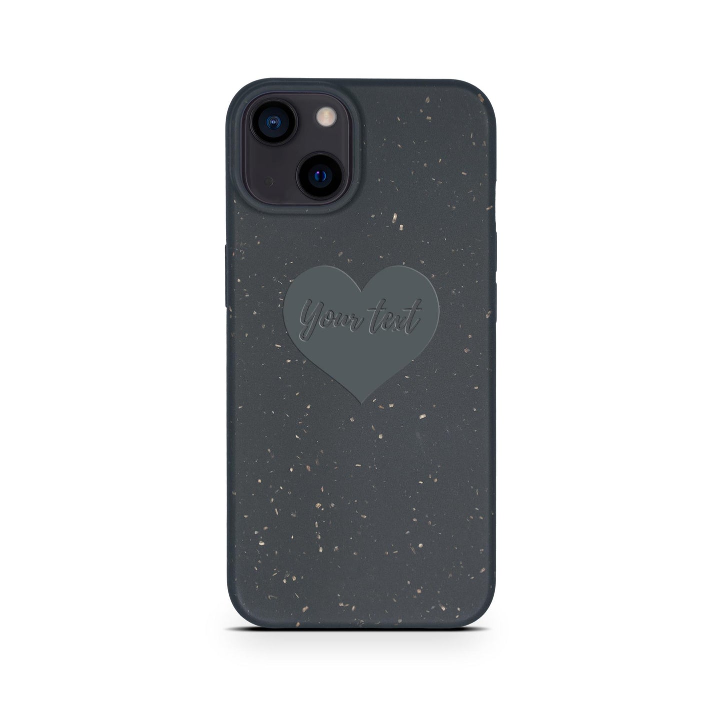 Personalized Biodegradable iPhone Case - Classic Black Design Heart