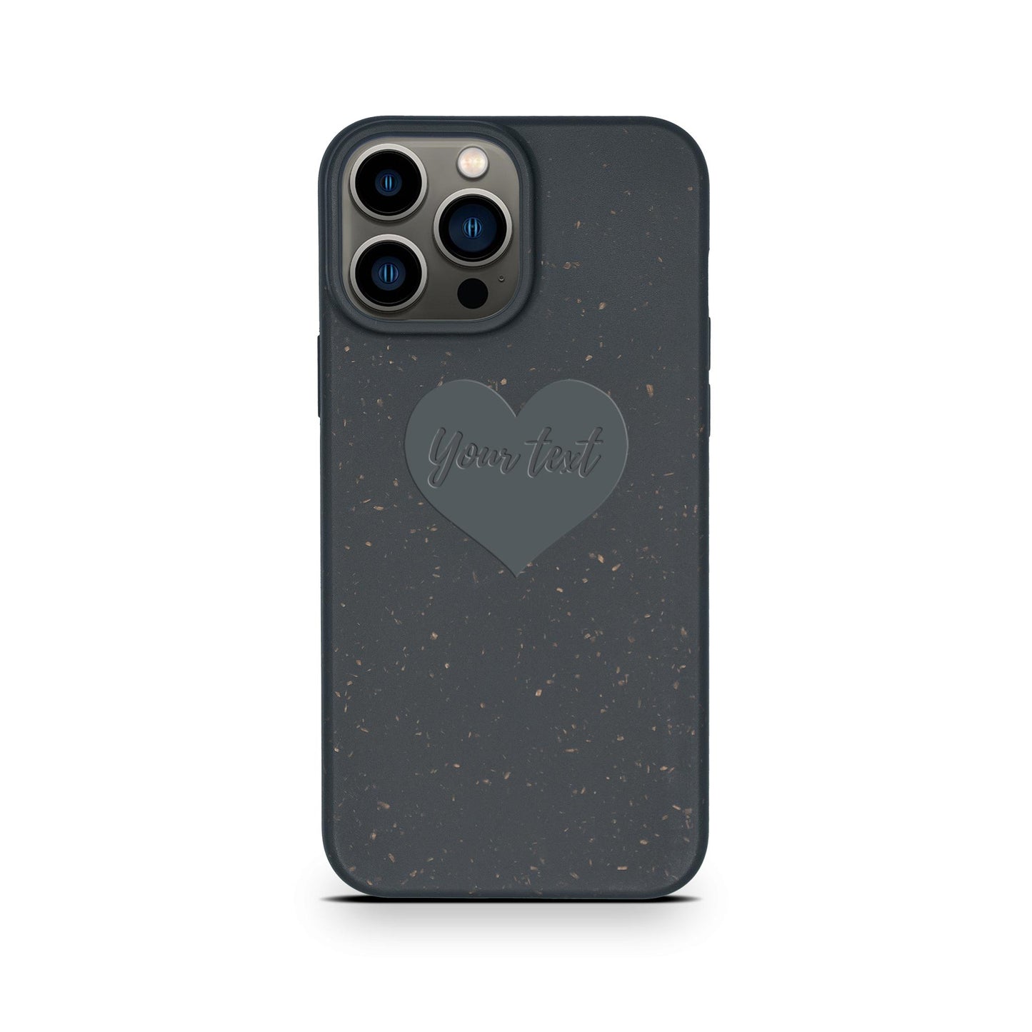 Personalized Biodegradable iPhone Case - Classic Black Design Heart