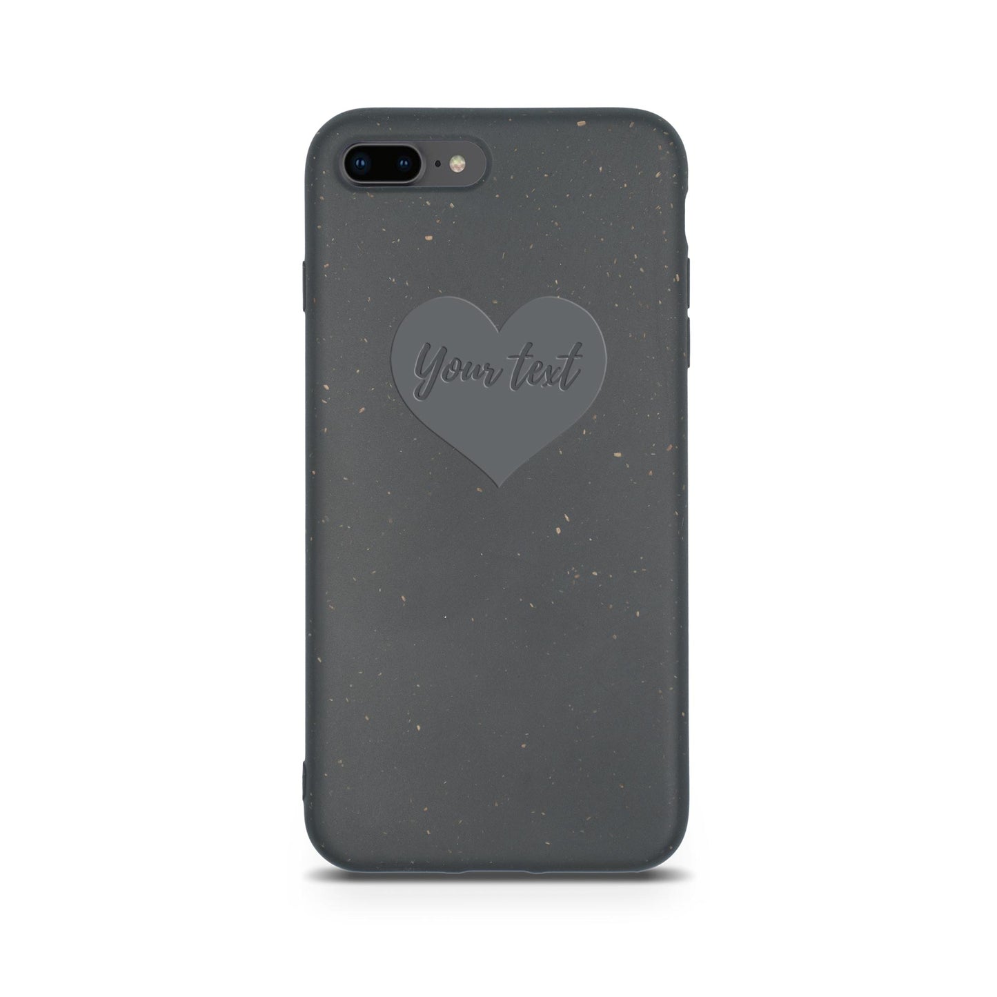 Personalized Biodegradable iPhone Case - Classic Black Design Heart