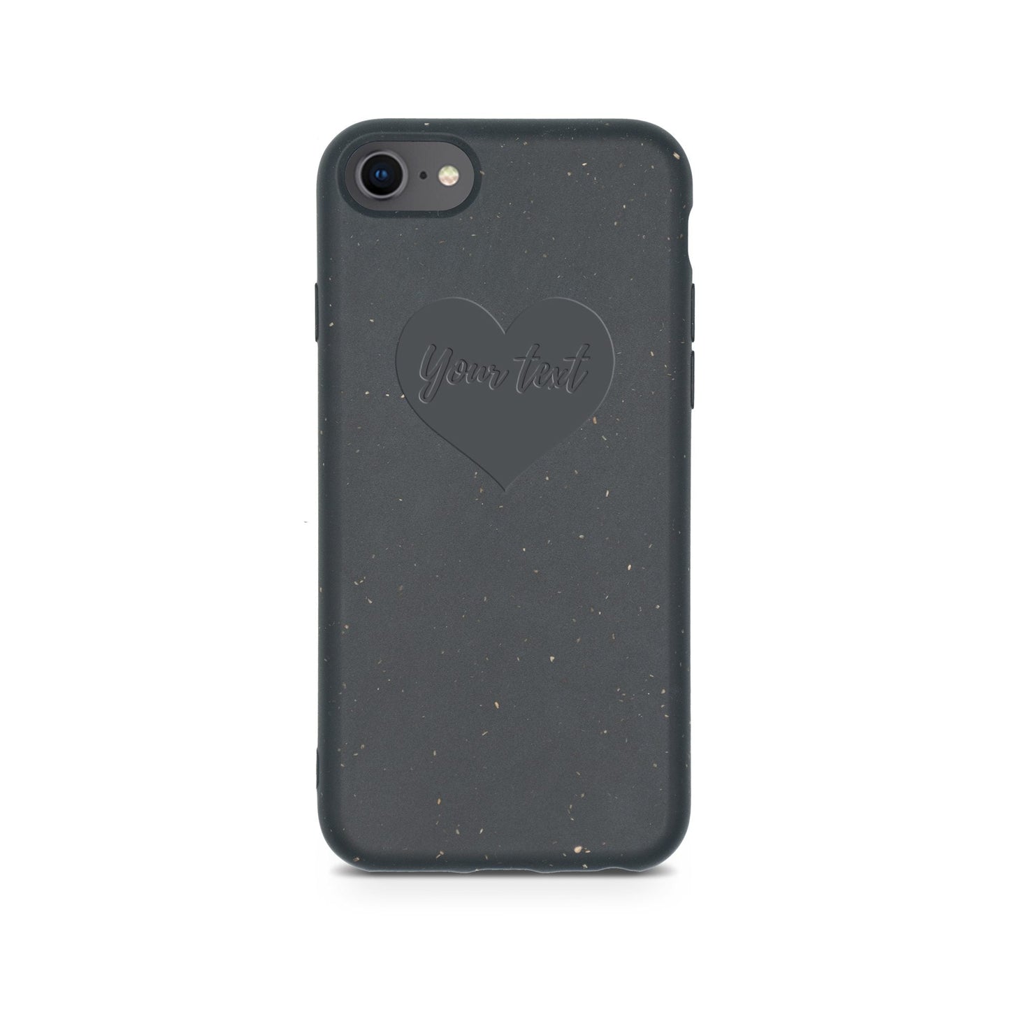 Personalized Biodegradable iPhone Case - Classic Black Design iPhone 6 7 8 SE2 Heart