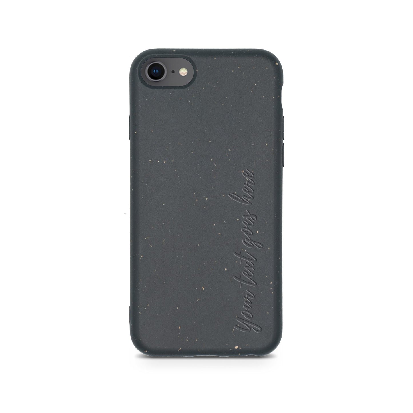 Personalized Biodegradable iPhone Case - Classic Black Design iPhone 6 6s 7 8 SE2 Vertical
