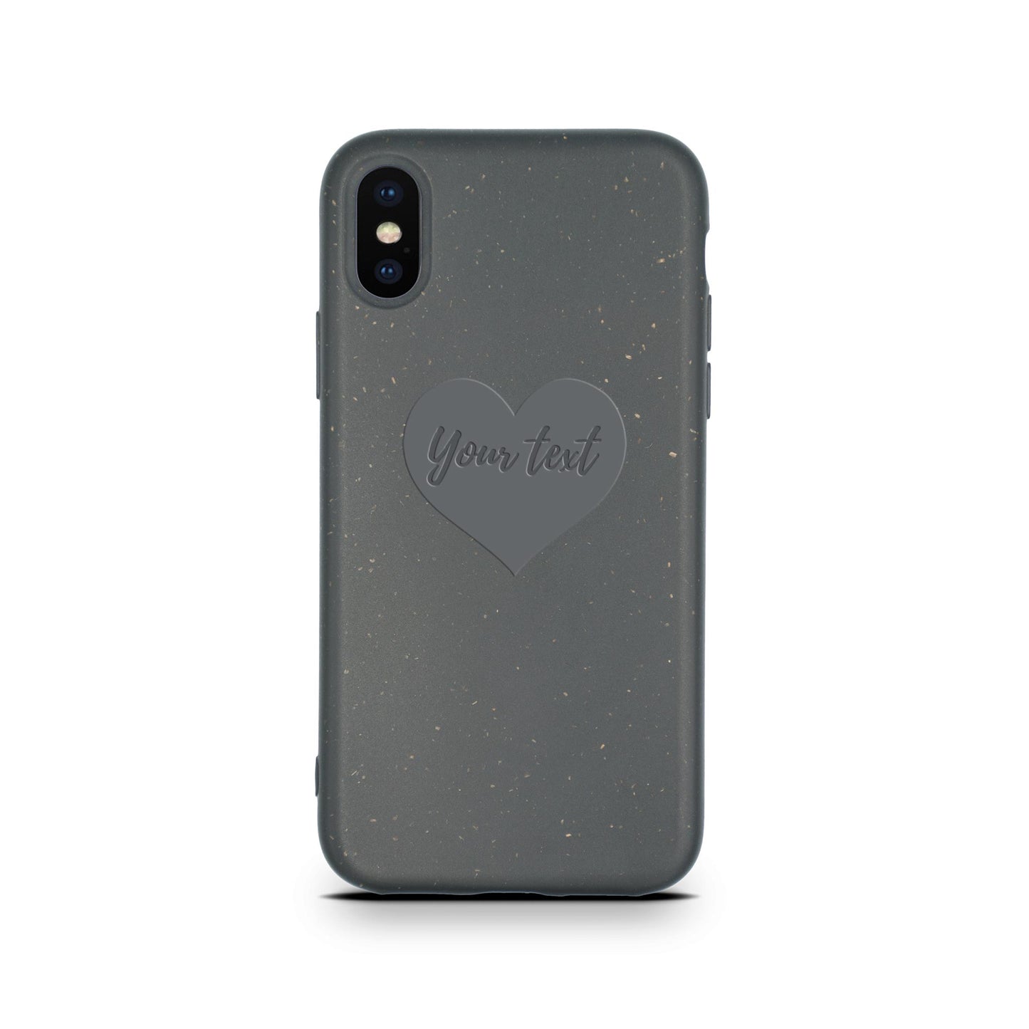 Personalized Biodegradable iPhone Case - Classic Black Design Heart
