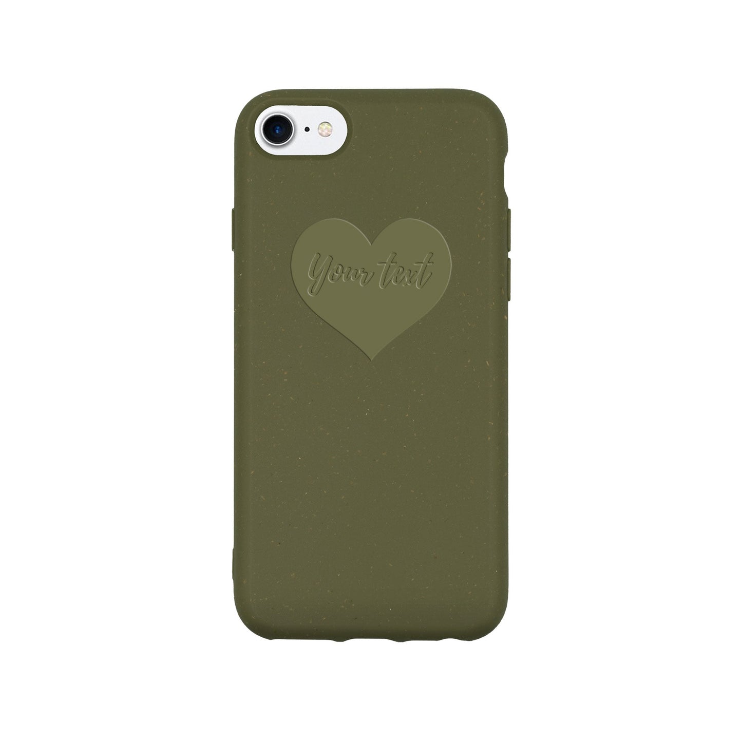 Personalized Biodegradable iPhone Case - Olive Green Nature Design iPhone 6 7 8 SE2 Heart