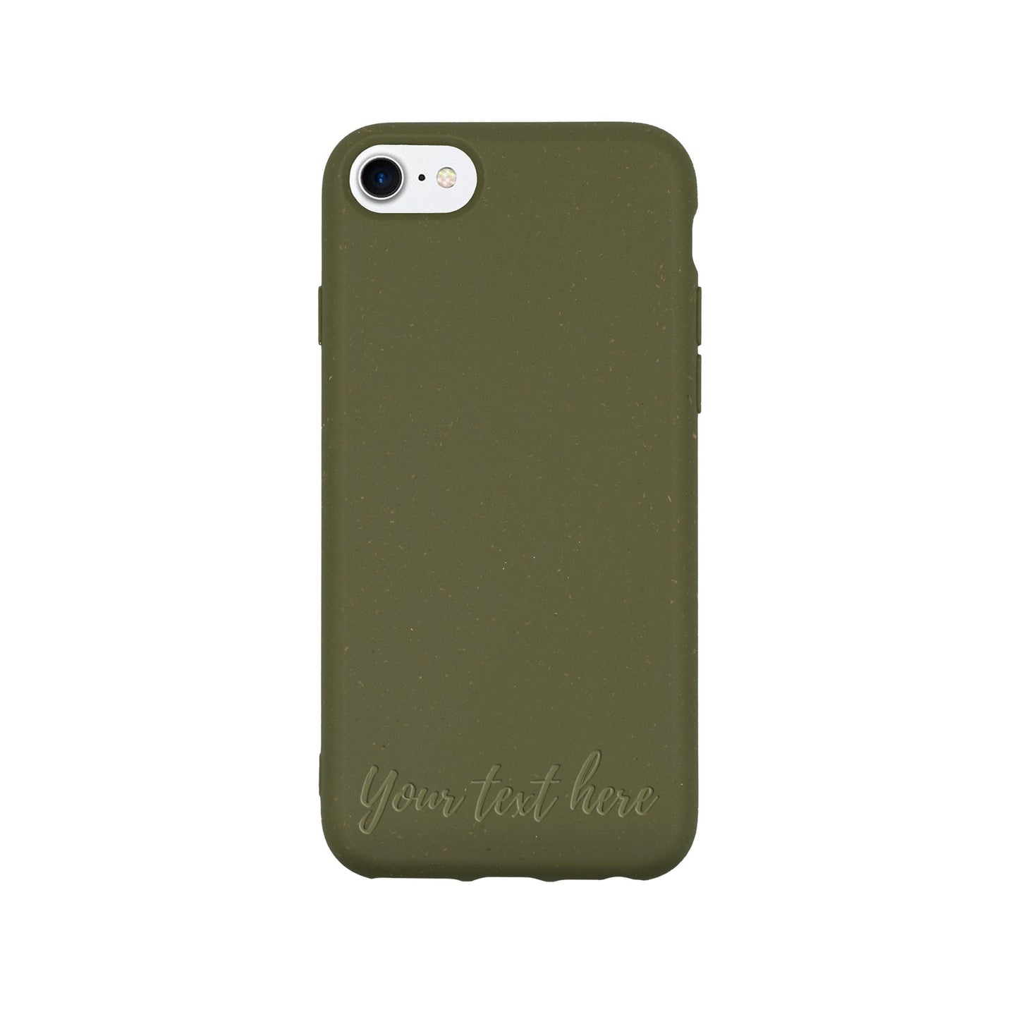 Personalized Biodegradable iPhone Case - Olive Green Nature Design iPhone 6 7 8 SE2 Horizontal