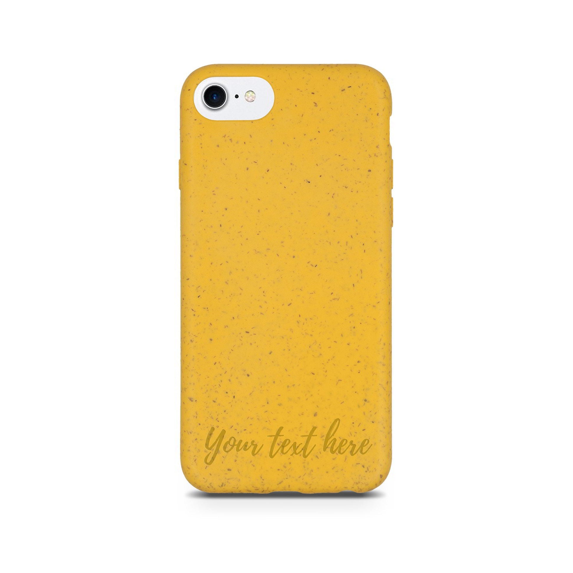 Personalized Biodegradable iPhone Case - Yellow Design Horizontal