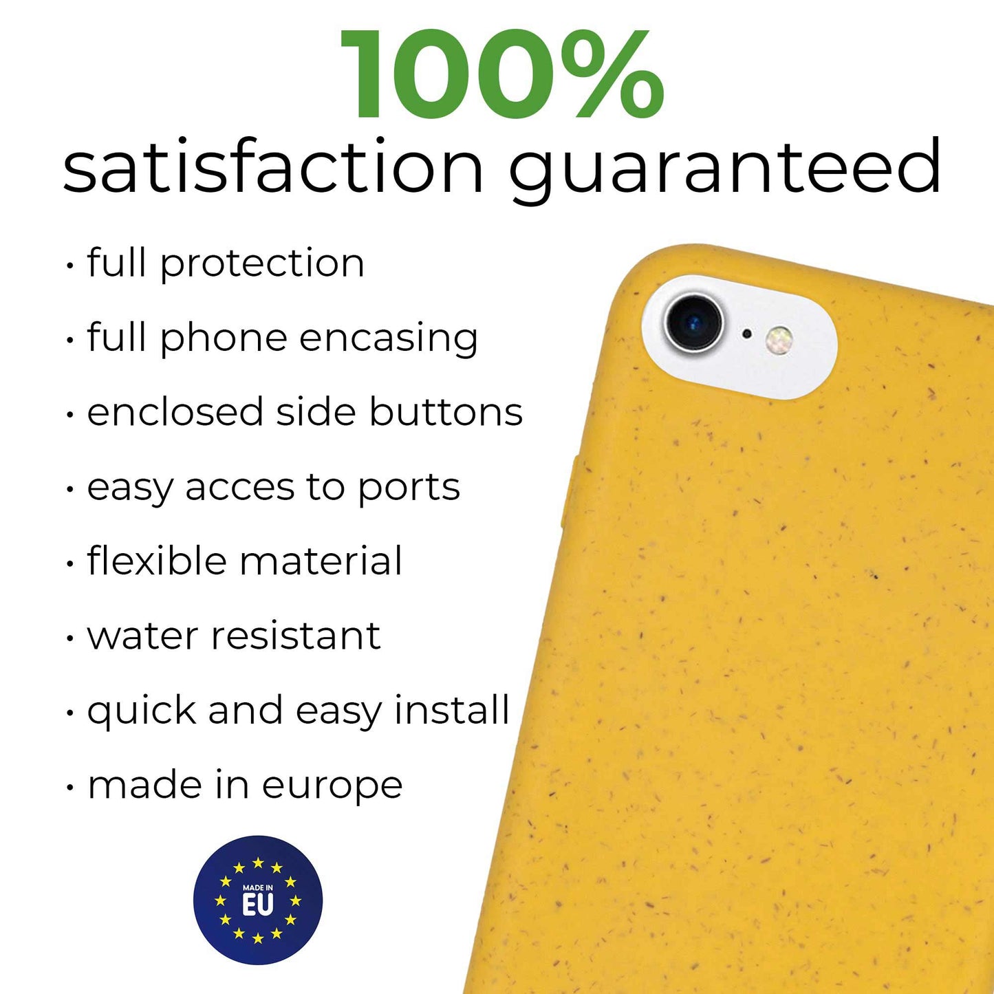 Personalized Biodegradable iPhone Case - Yellow Design