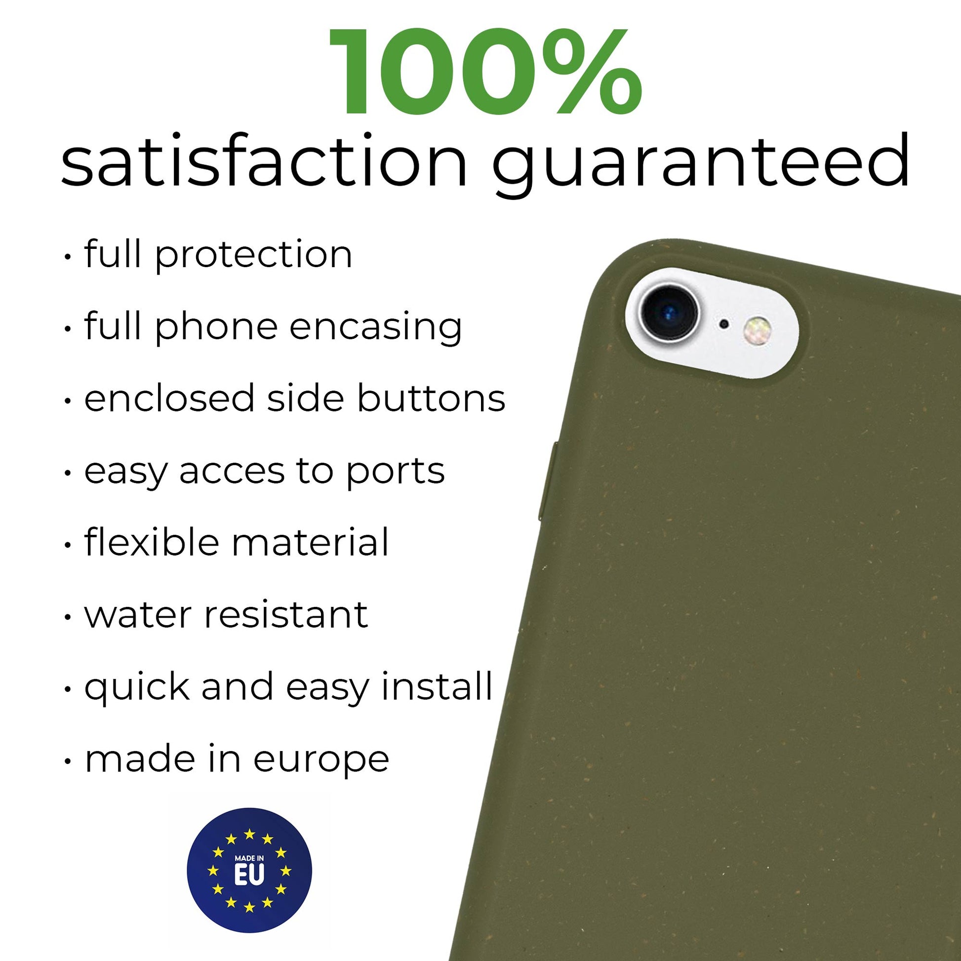 Personalized Biodegradable iPhone Case - Olive Green Nature Design