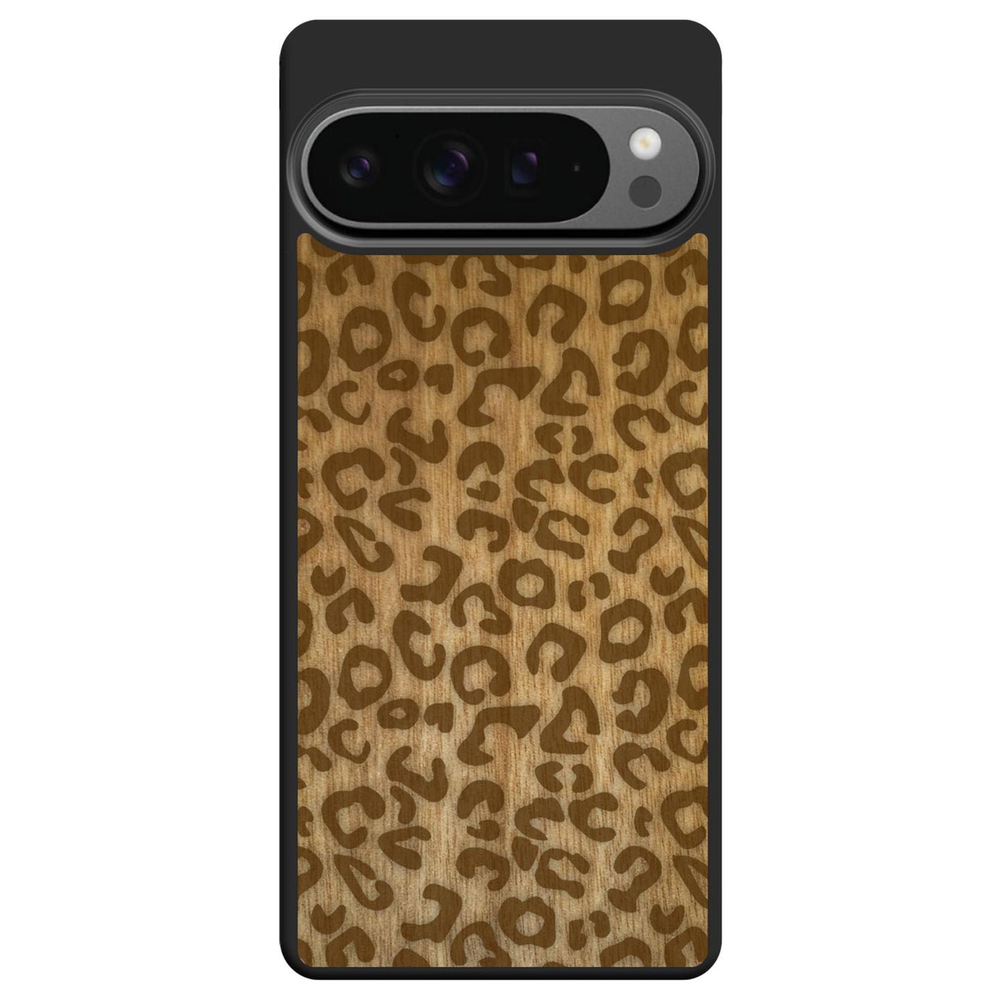 Sustainable Wood Phone Case - Cheetah Print Design | Handcrafted Google Pixel 9 XL