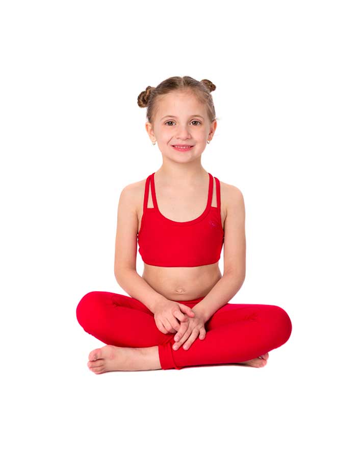 Girls Leggings Flora Jr - Super Stretchy & Comfortable red