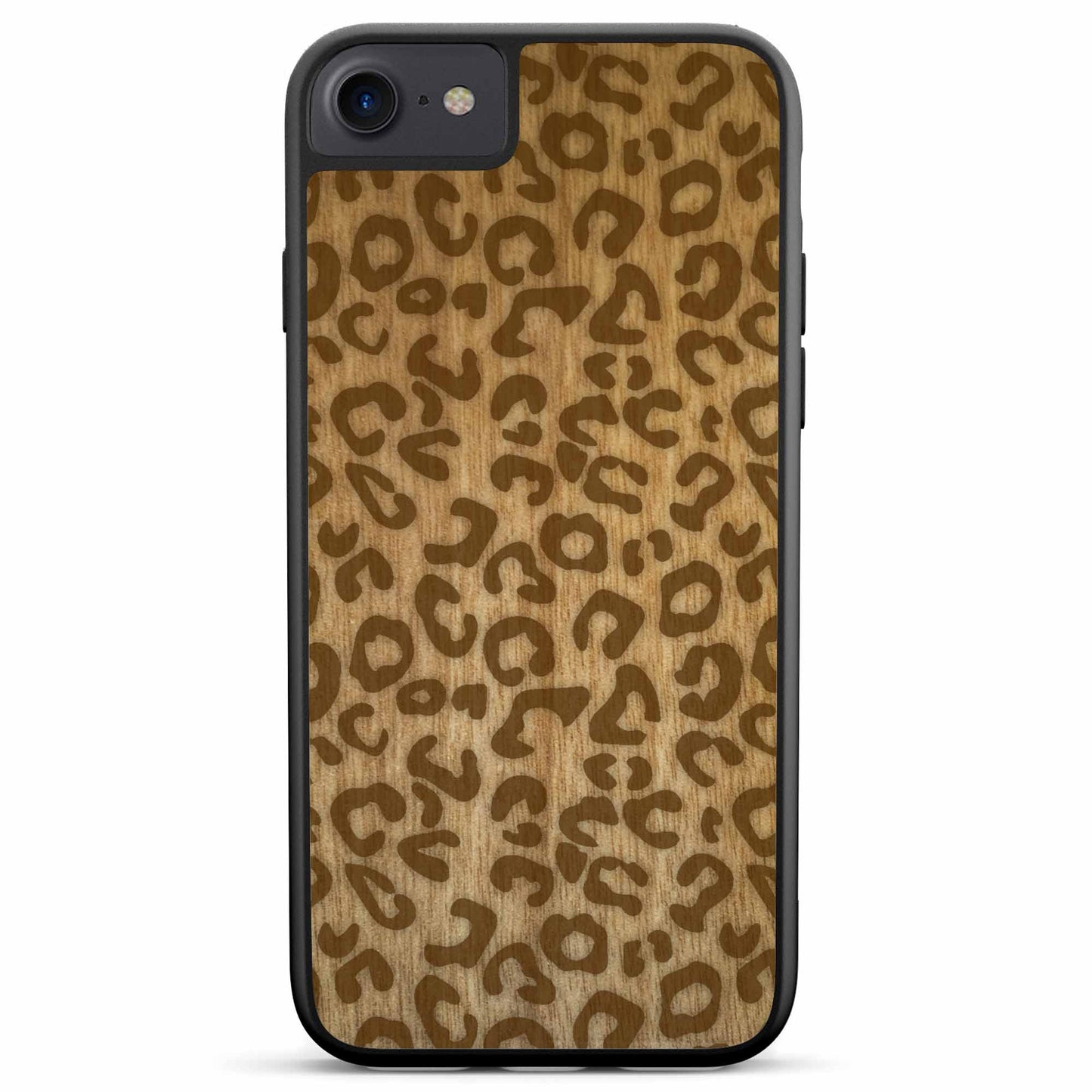 Sustainable Wood Phone Case - Cheetah Print Design | Handcrafted iPhone 6 6S 7 8 SE2