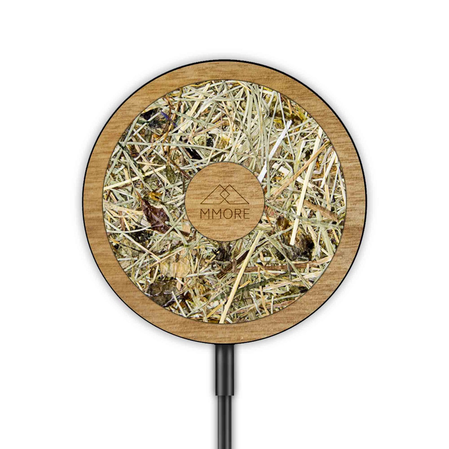 MagSafe Wireless Charger - Organic Black Design | iPhone Compatible Coffee + Tanganica Wood