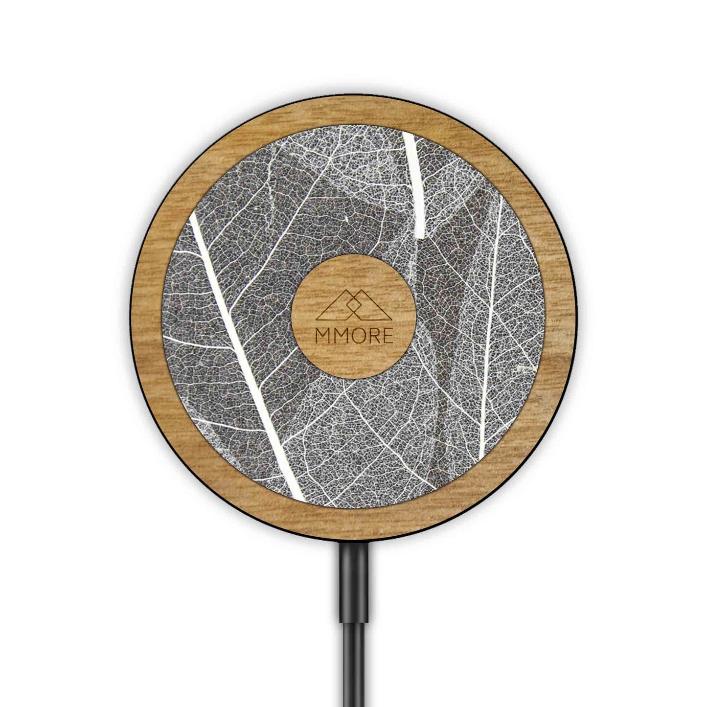 MagSafe Wireless Charger - Organic Black Design | iPhone Compatible Lavender + Tanganica Wood