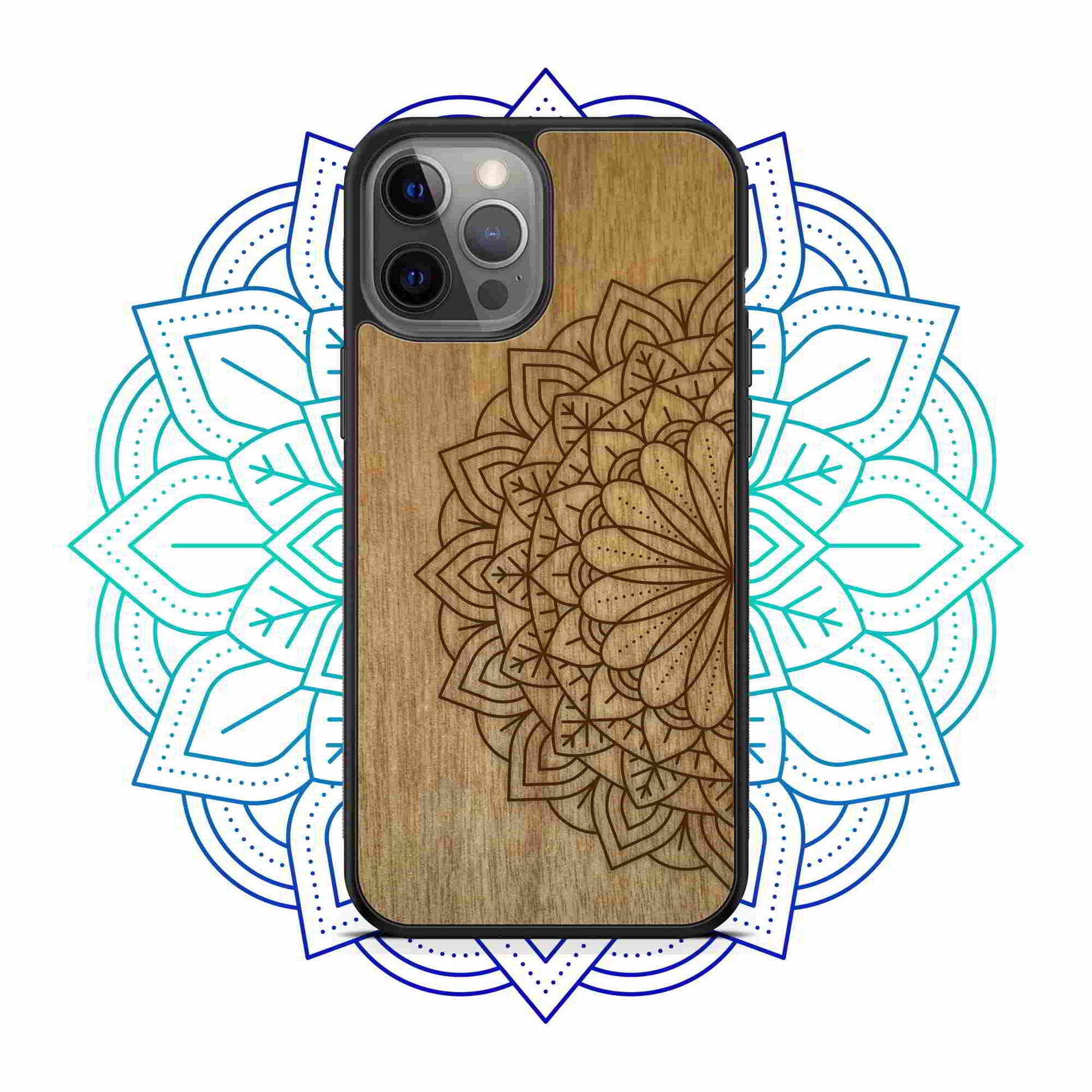 Sustainable Wood Phone Case - Mandala Design | Handcrafted Spiritual