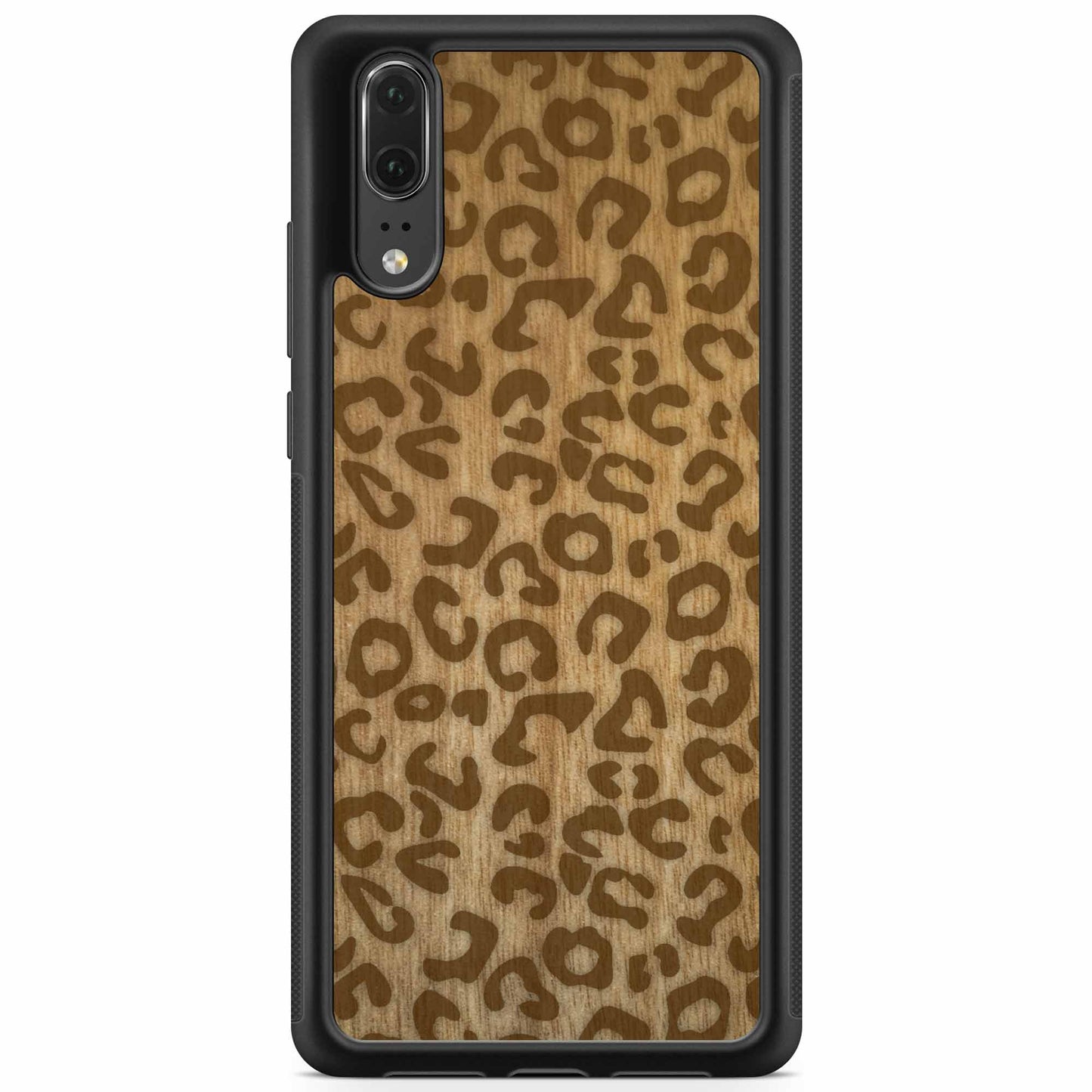 Sustainable Wood Phone Case - Cheetah Print Design | Handcrafted Huawei P20