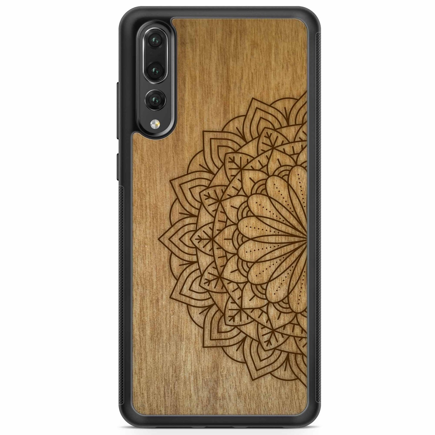 Sustainable Wood Phone Case - Mandala Design | Handcrafted Spiritual Huawei P20 PRO