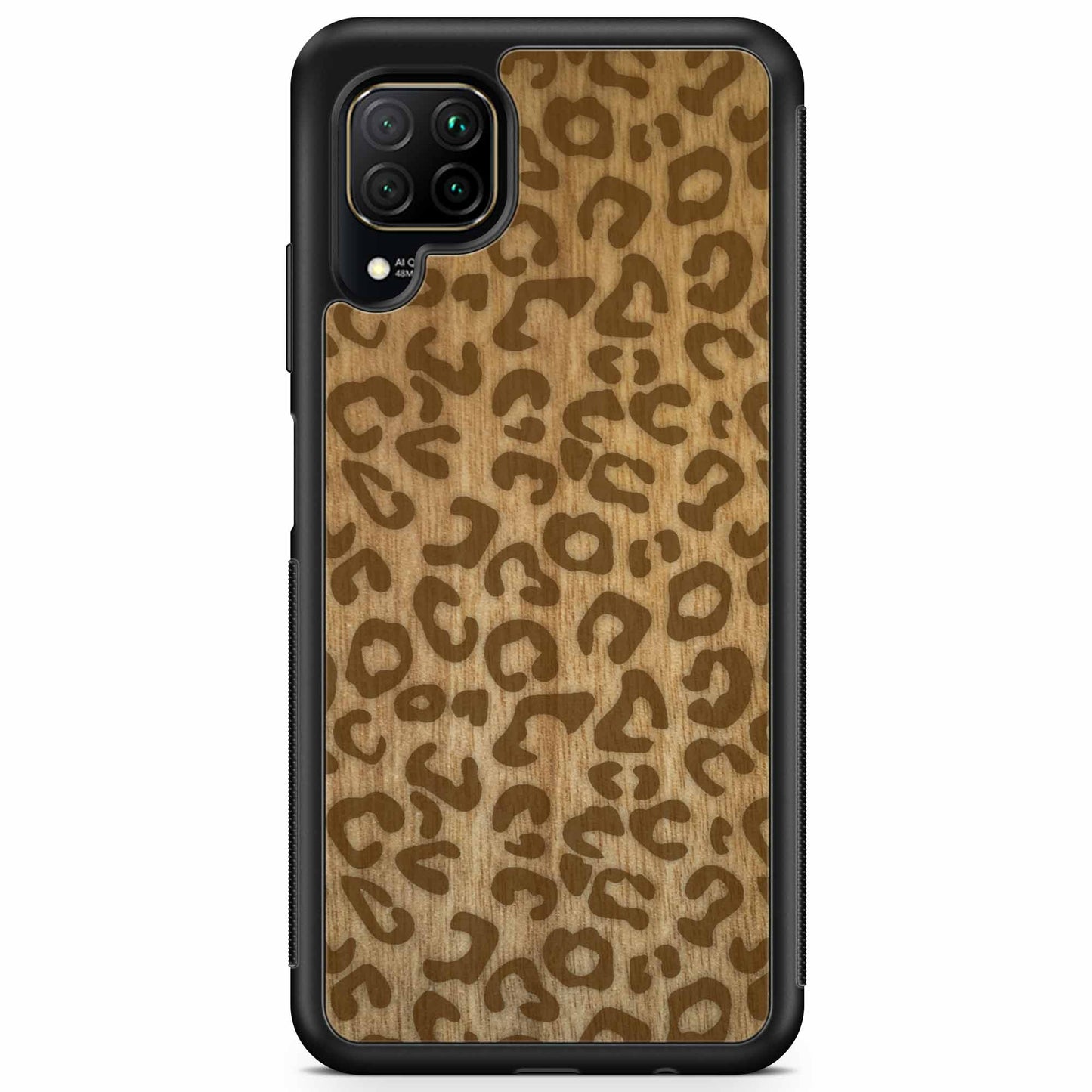 Sustainable Wood Phone Case - Cheetah Print Design | Handcrafted Huawei P40 Lite