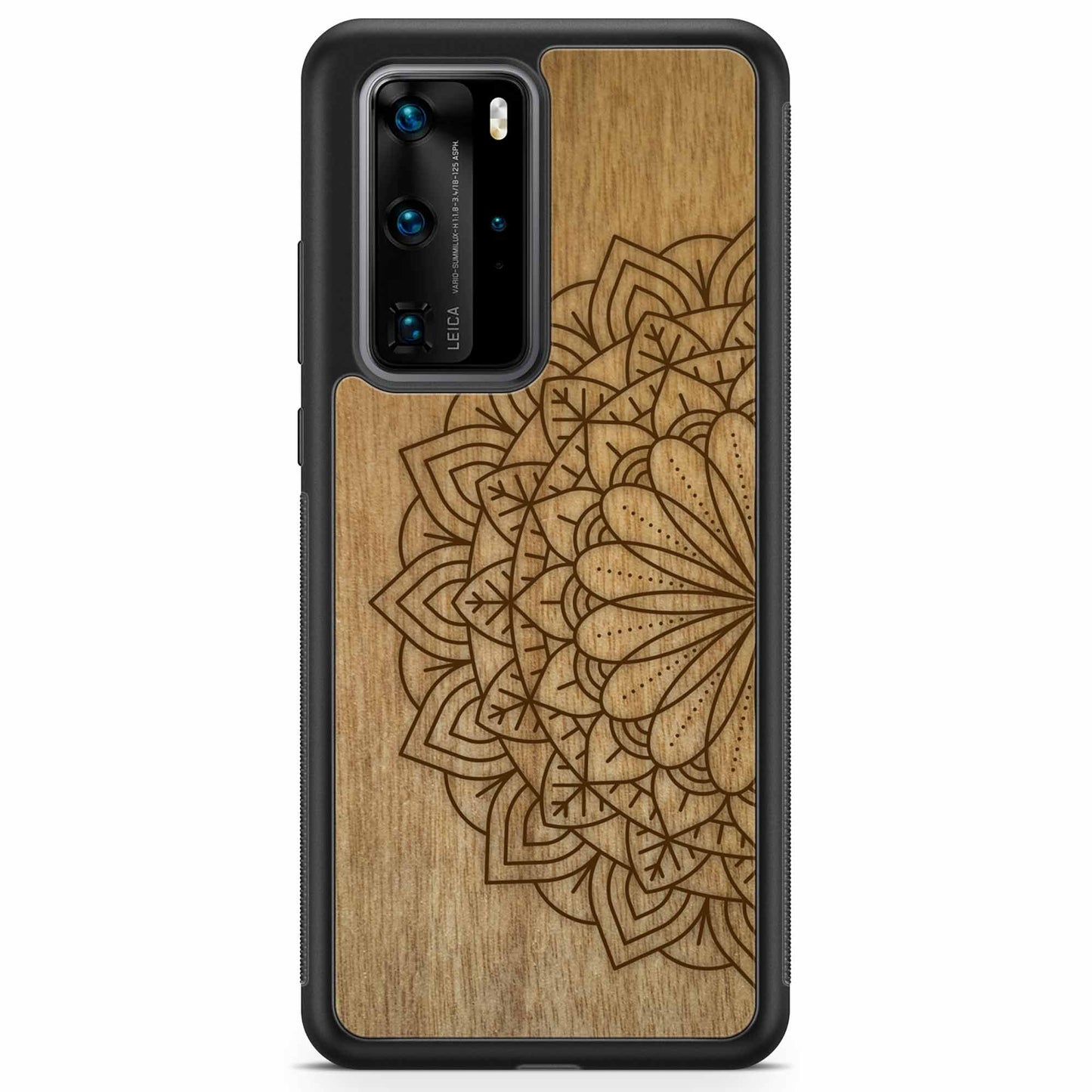 Sustainable Wood Phone Case - Mandala Design | Handcrafted Spiritual Huawei P40 PRO
