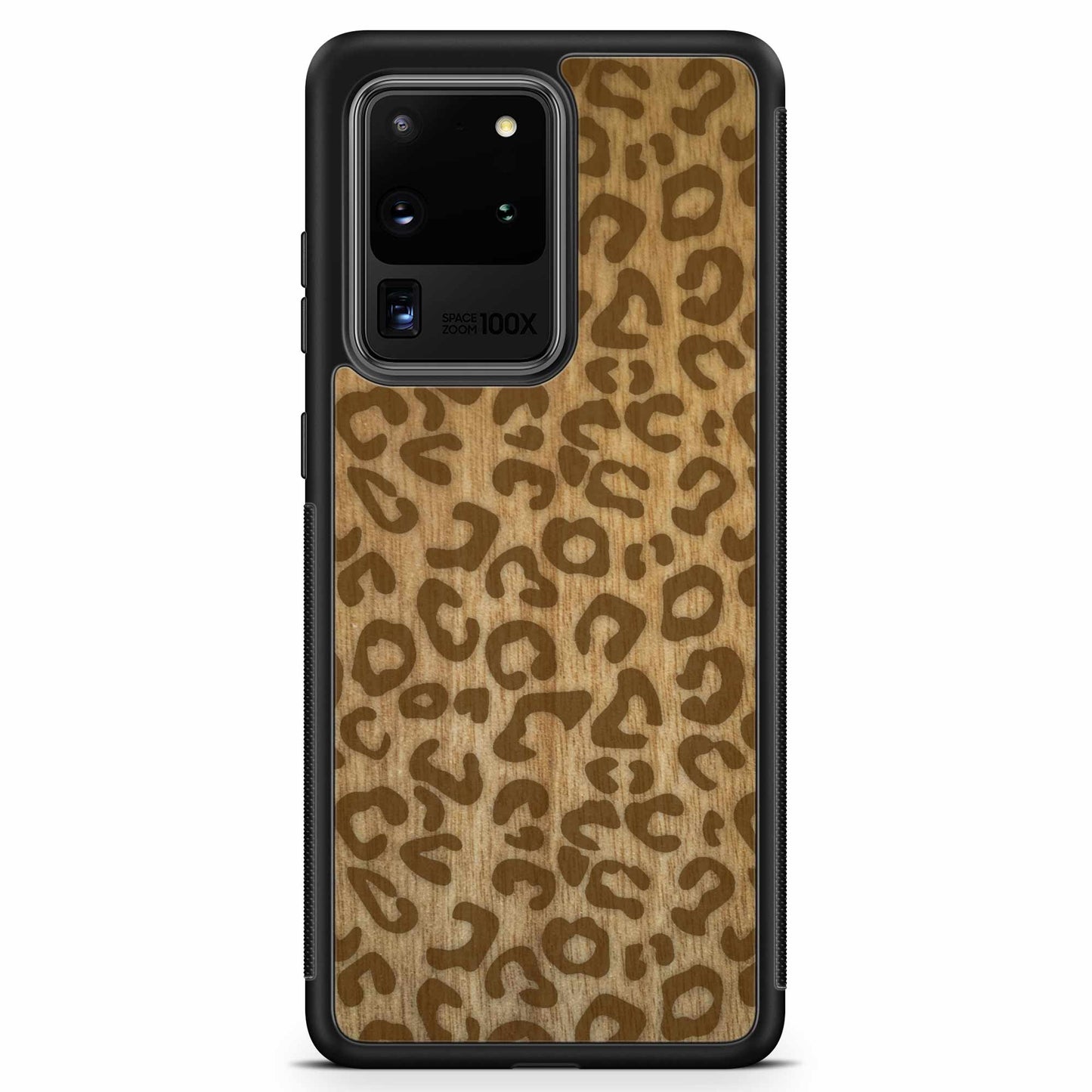 Sustainable Wood Phone Case - Cheetah Print Design | Handcrafted
