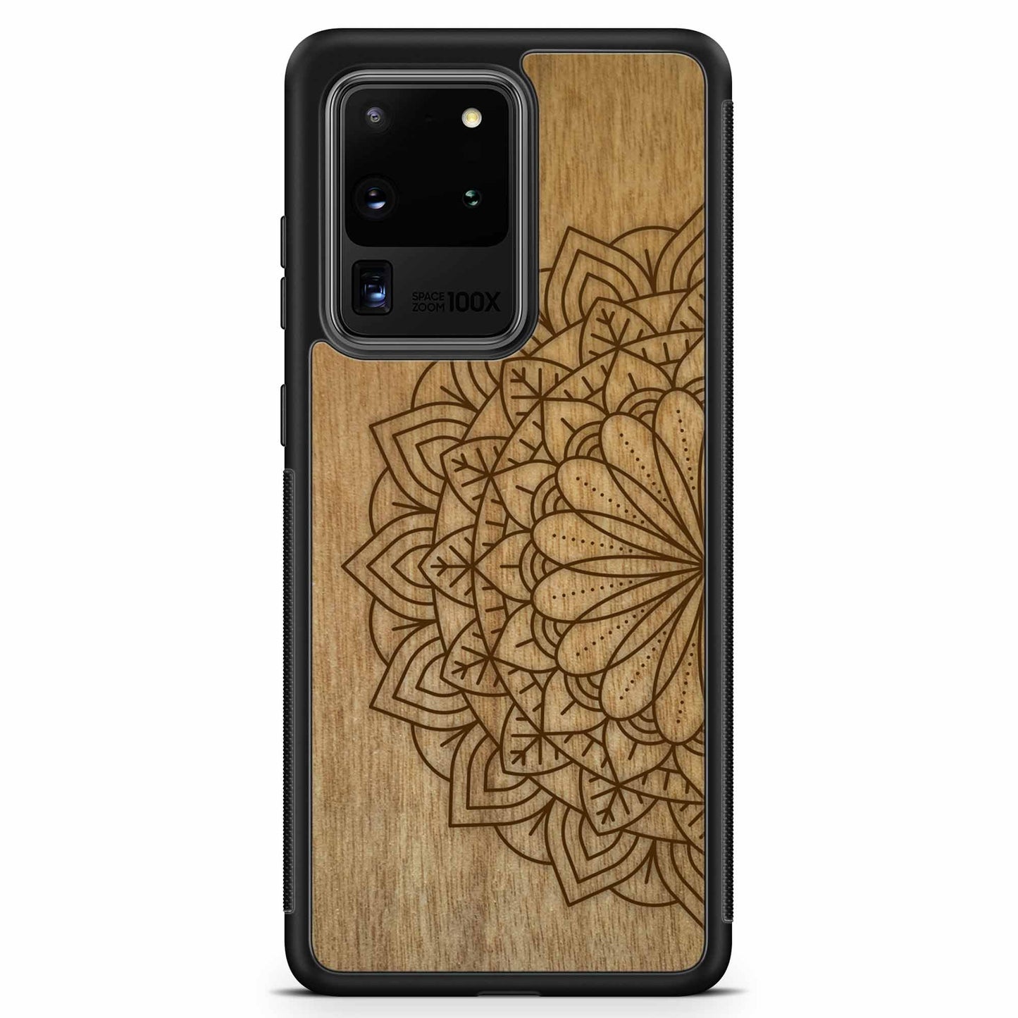Sustainable Wood Phone Case - Mandala Design | Handcrafted Spiritual Samsung Galaxy S20 ULTRA