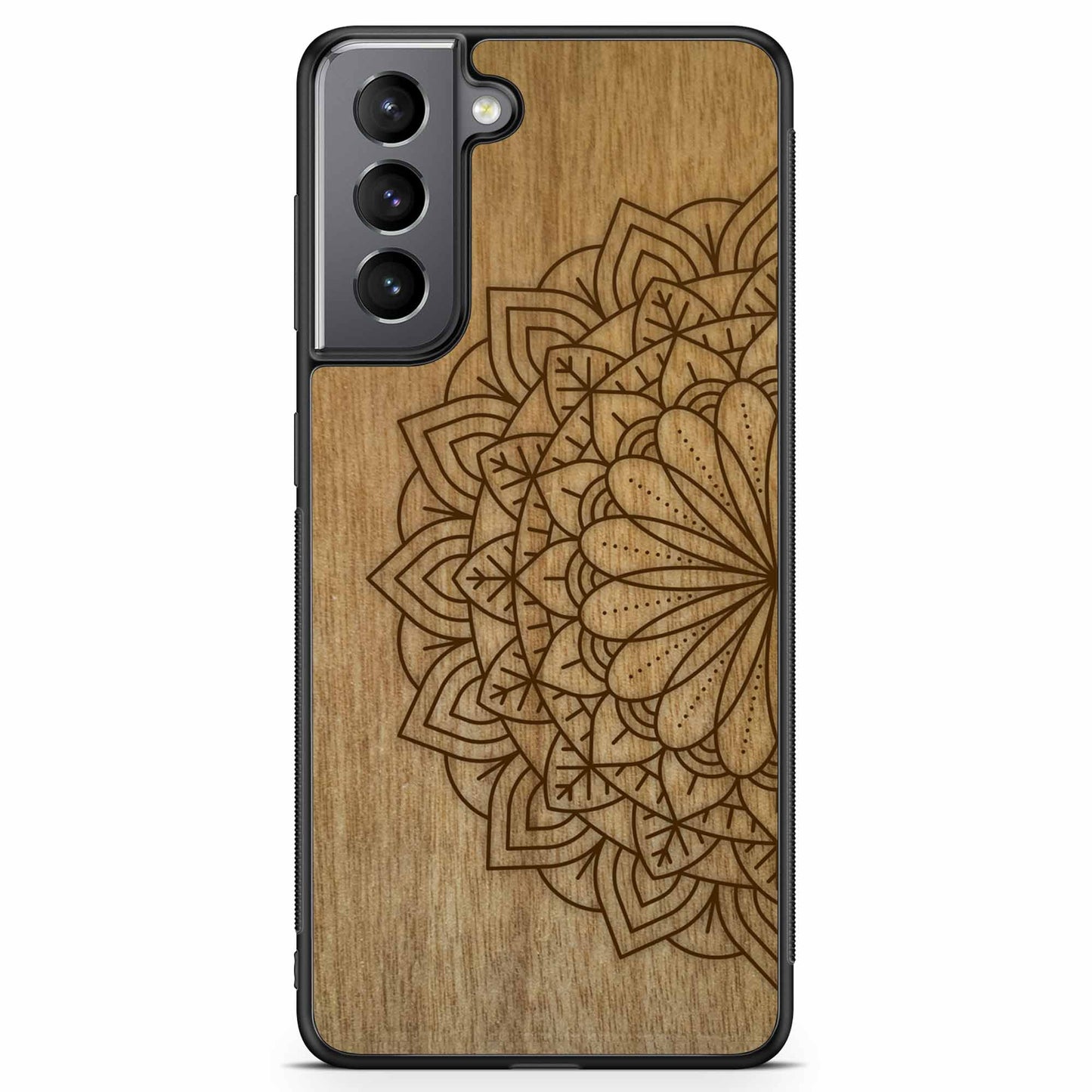 Sustainable Wood Phone Case - Mandala Design | Handcrafted Spiritual