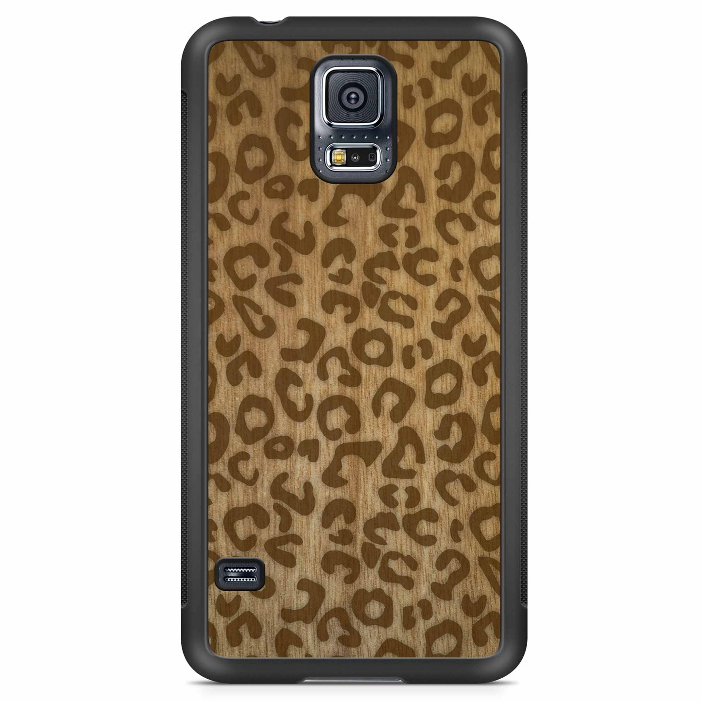 Sustainable Wood Phone Case - Cheetah Print Design | Handcrafted Samsung Galaxy S5