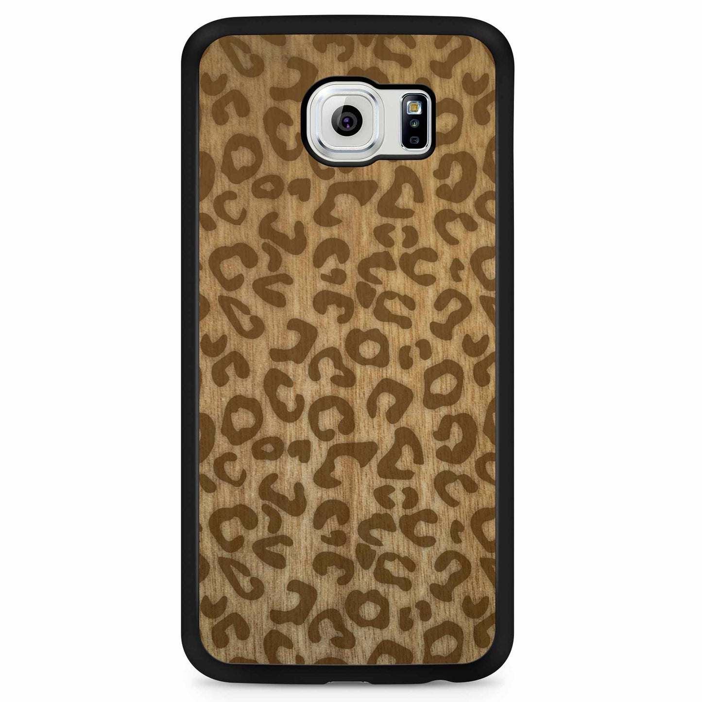 Sustainable Wood Phone Case - Cheetah Print Design | Handcrafted Samsung Galaxy S6