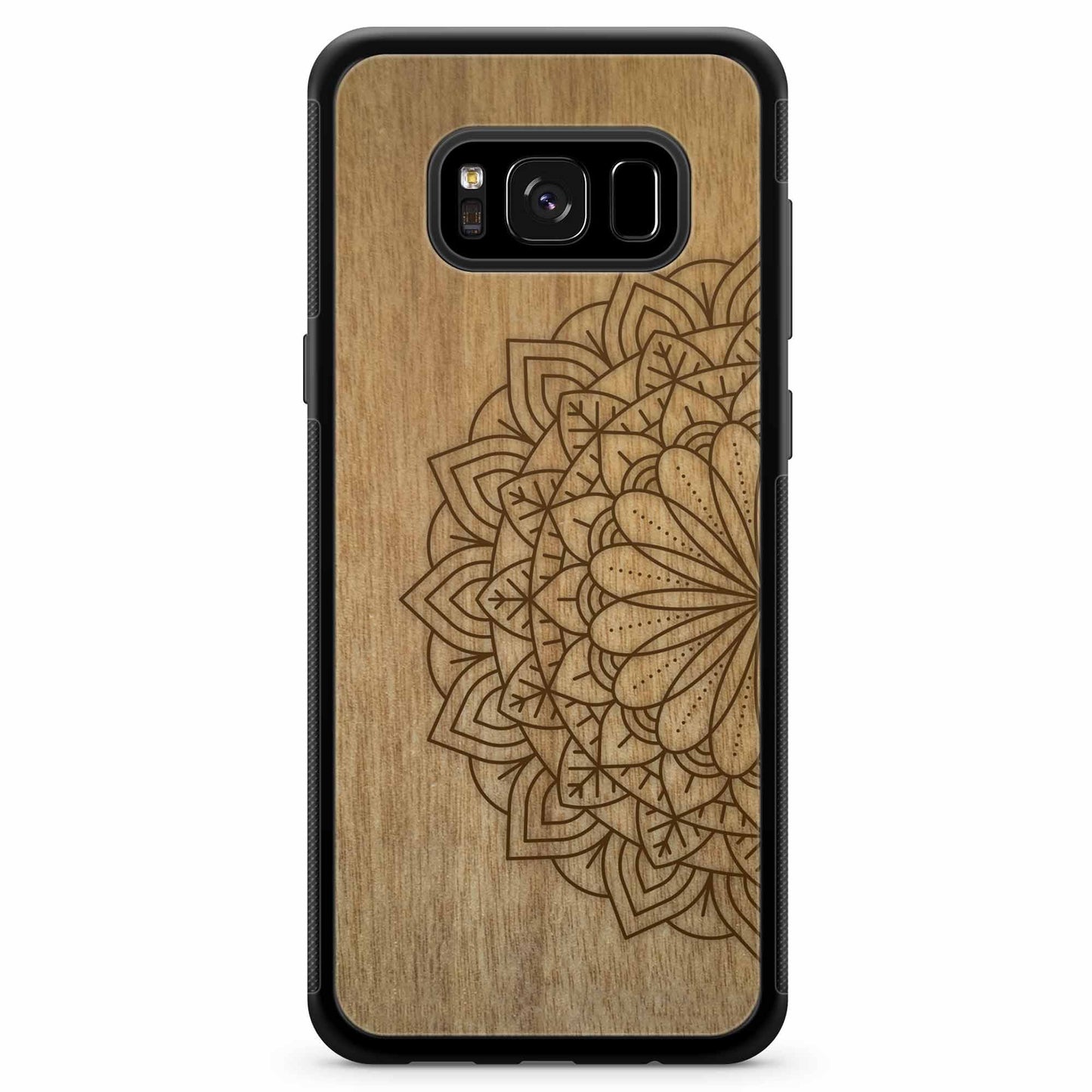 Sustainable Wood Phone Case - Mandala Design | Handcrafted Spiritual Samsung Galaxy S8 PLUS