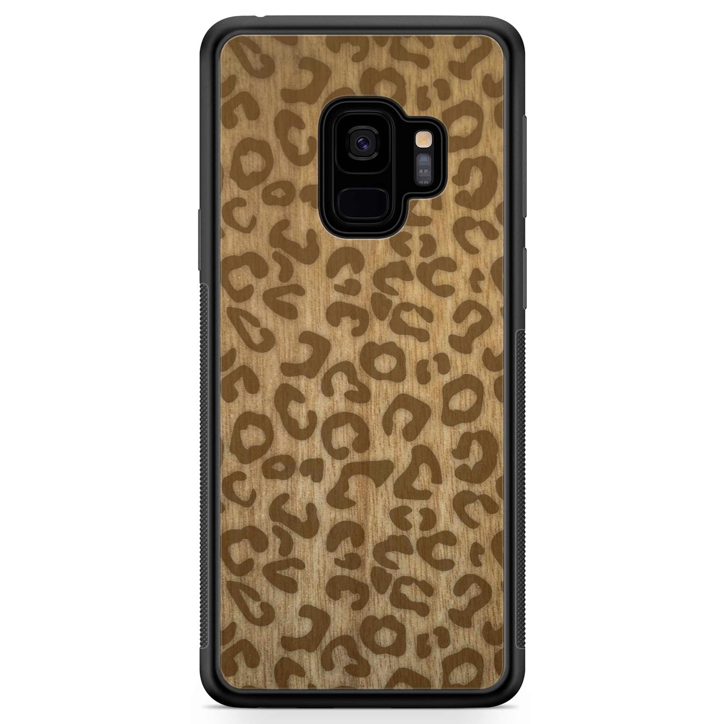 Sustainable Wood Phone Case - Cheetah Print Design | Handcrafted Samsung Galaxy S9