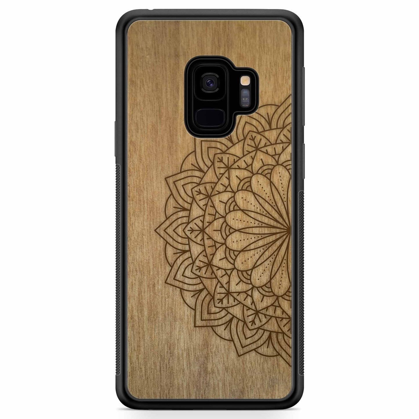 Sustainable Wood Phone Case - Mandala Design | Handcrafted Spiritual Samsung Galaxy S9