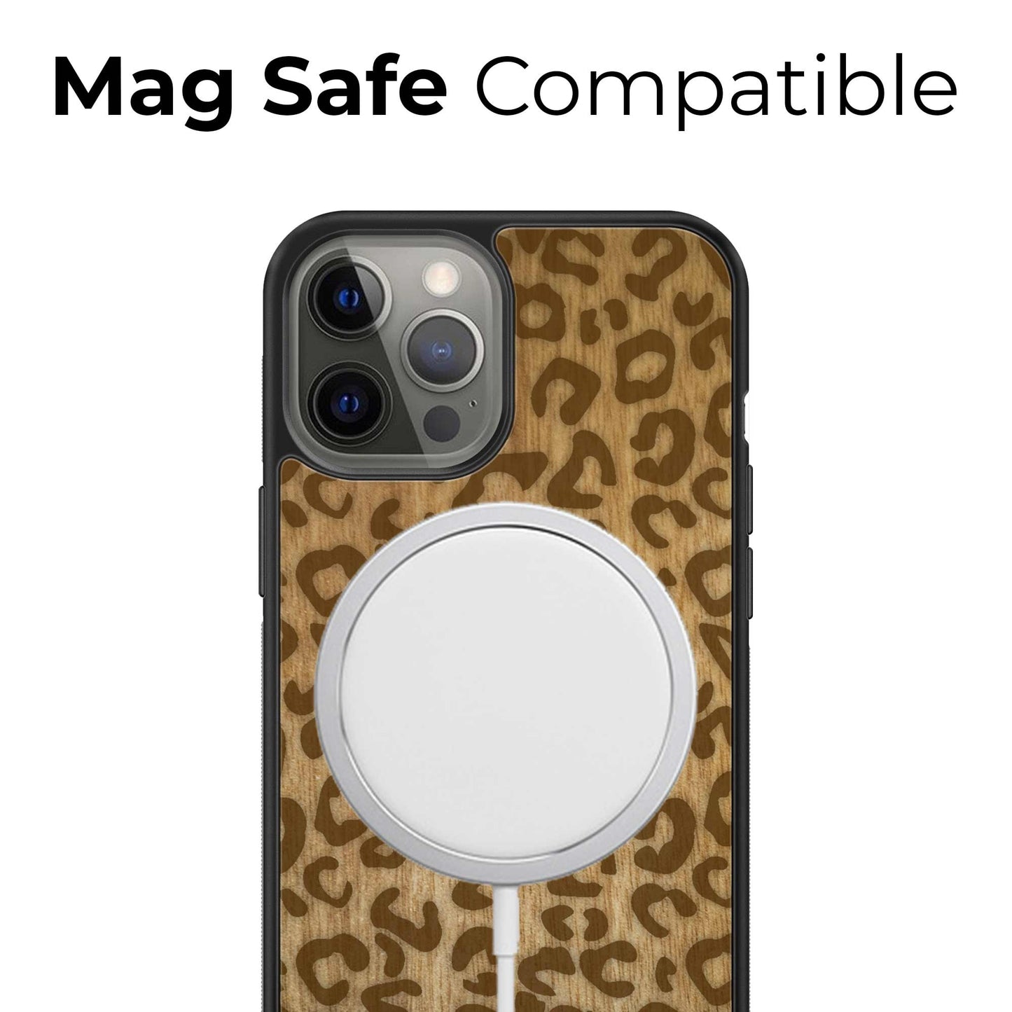 Sustainable Wood Phone Case - Cheetah Print Design | Handcrafted
