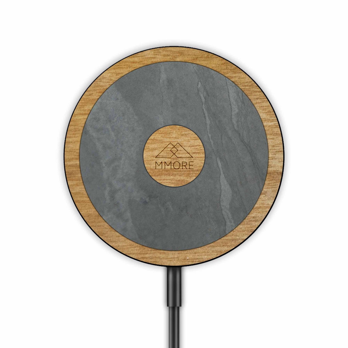 MagSafe Wireless Charger - Organic Black Design | iPhone Compatible Forest Moss + American Walut