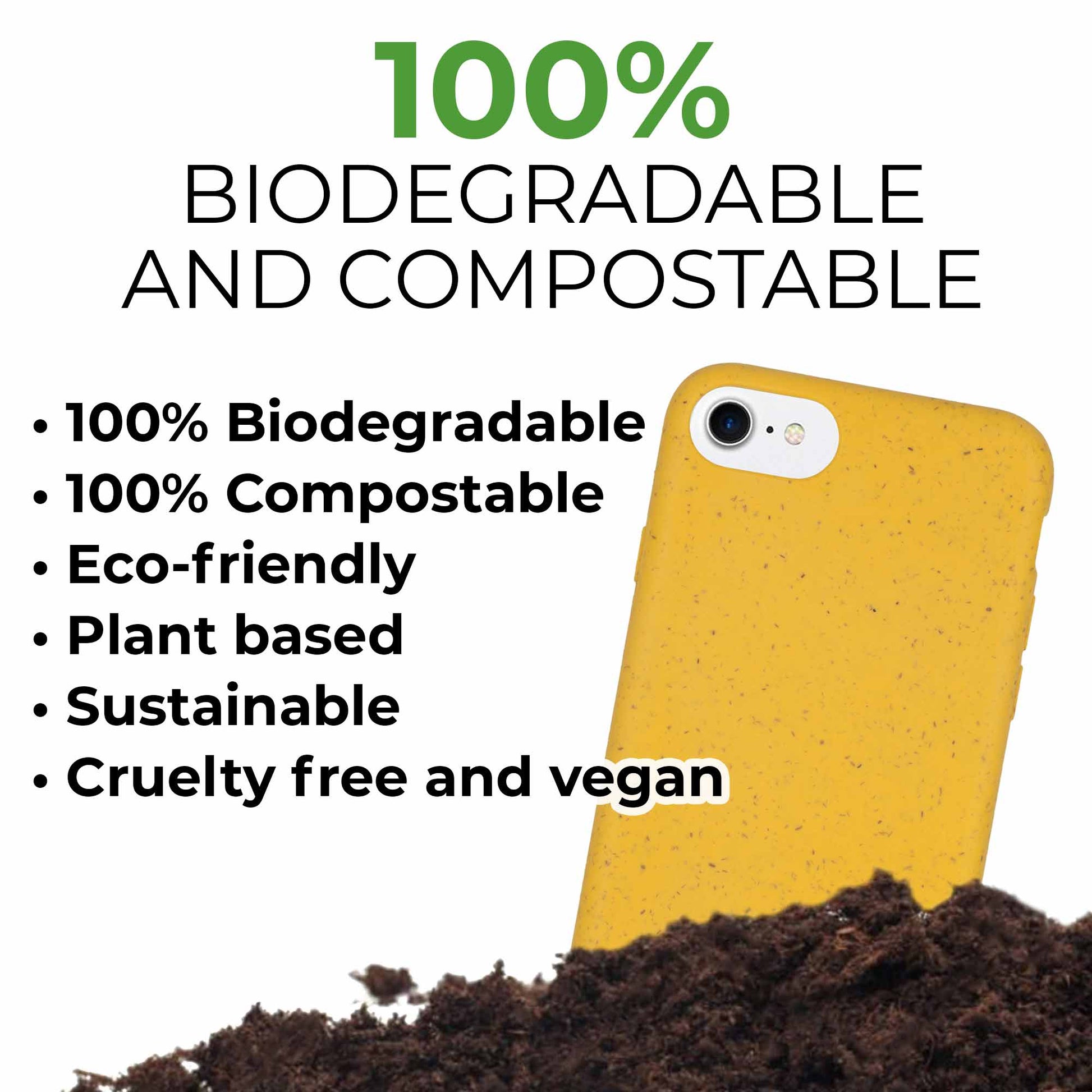 Personalized Biodegradable iPhone Case - Yellow Design