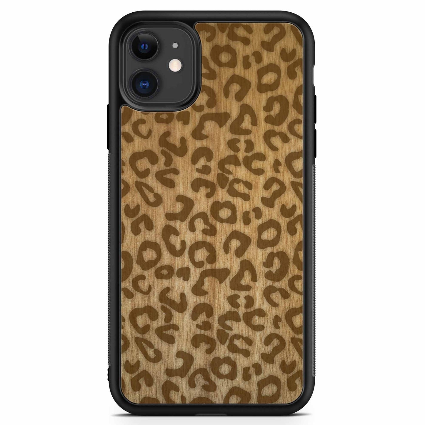 Sustainable Wood Phone Case - Cheetah Print Design | Handcrafted iPhone 11