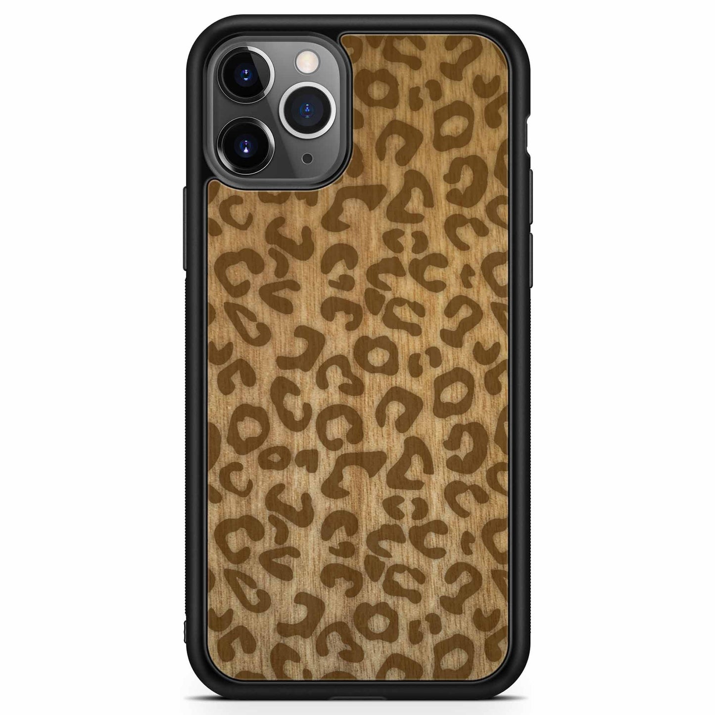 Sustainable Wood Phone Case - Cheetah Print Design | Handcrafted