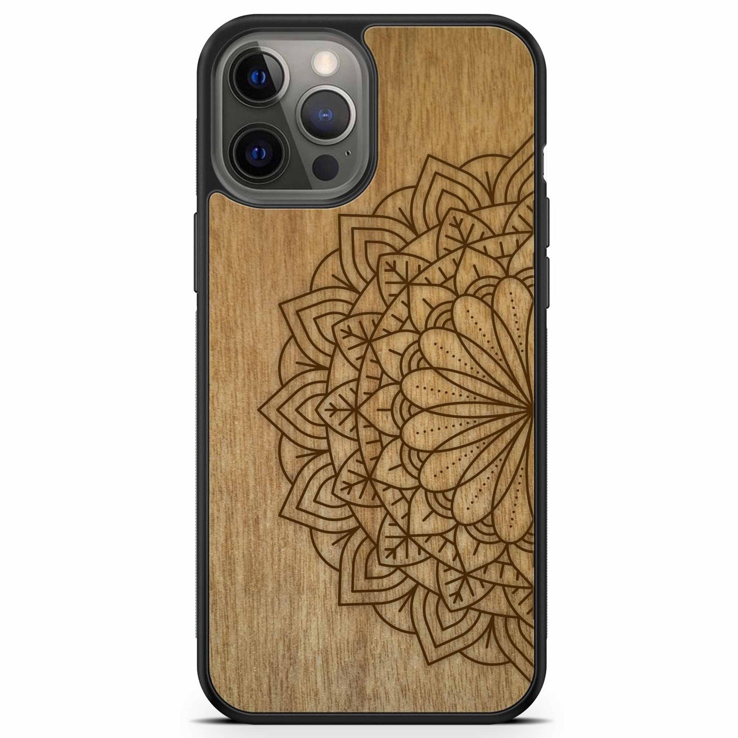 Sustainable Wood Phone Case - Mandala Design | Handcrafted Spiritual
