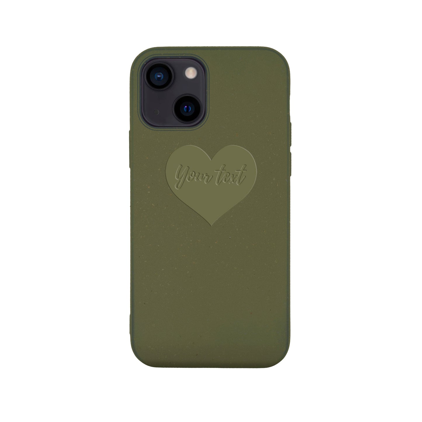 Personalized Biodegradable iPhone Case - Olive Green Nature Design Heart