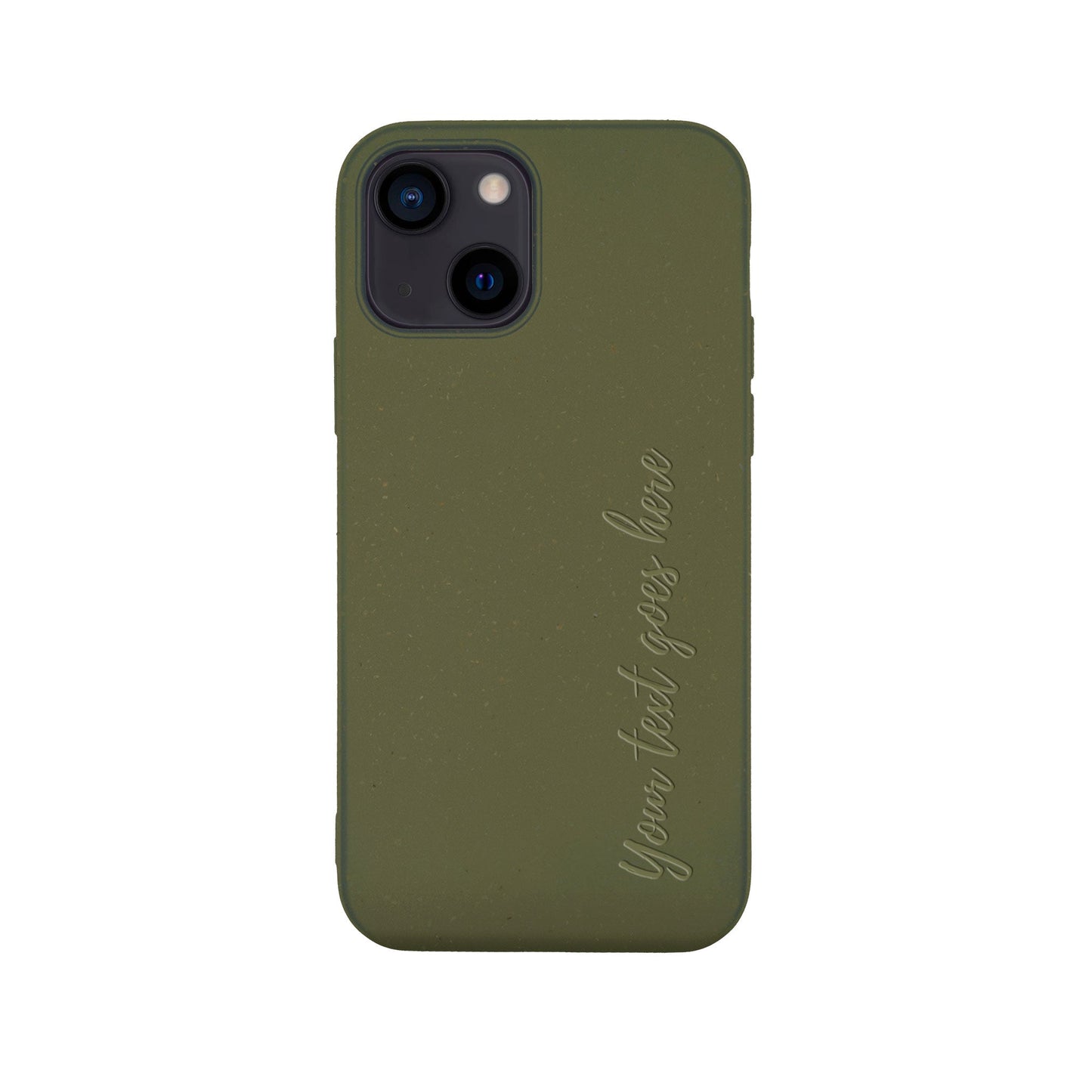 Personalized Biodegradable iPhone Case - Olive Green Nature Design Vertical