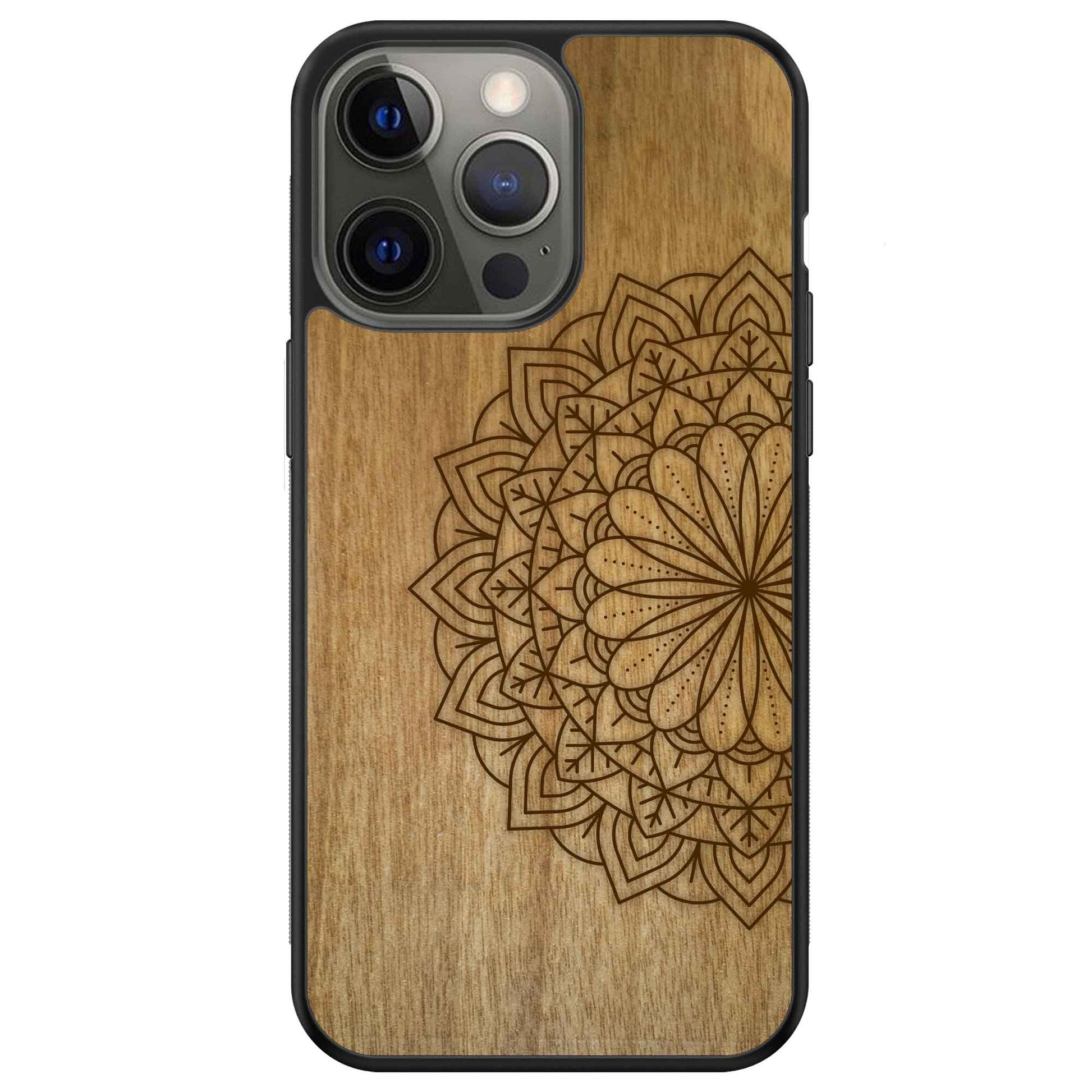 Sustainable Wood Phone Case - Mandala Design | Handcrafted Spiritual