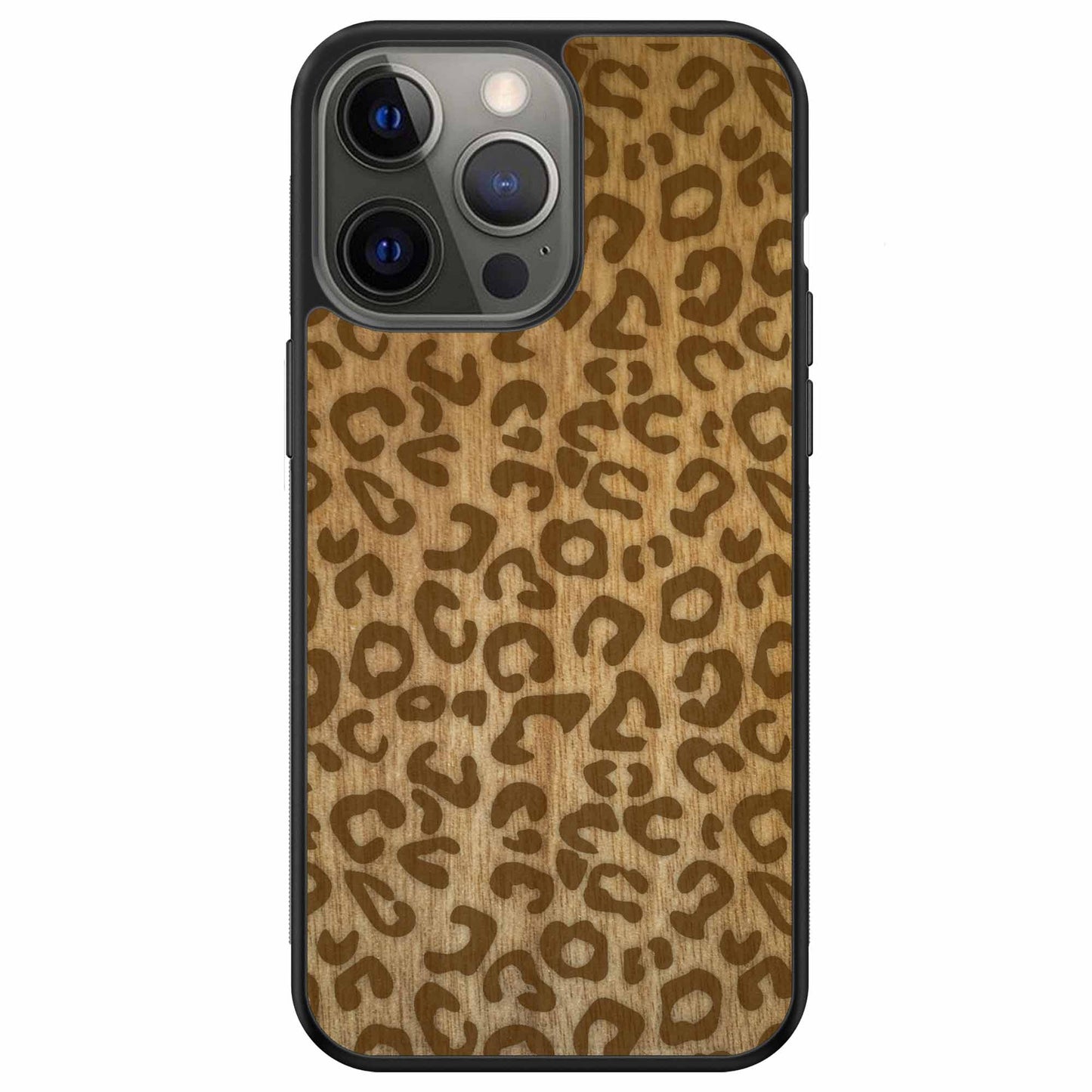 Sustainable Wood Phone Case - Cheetah Print Design | Handcrafted