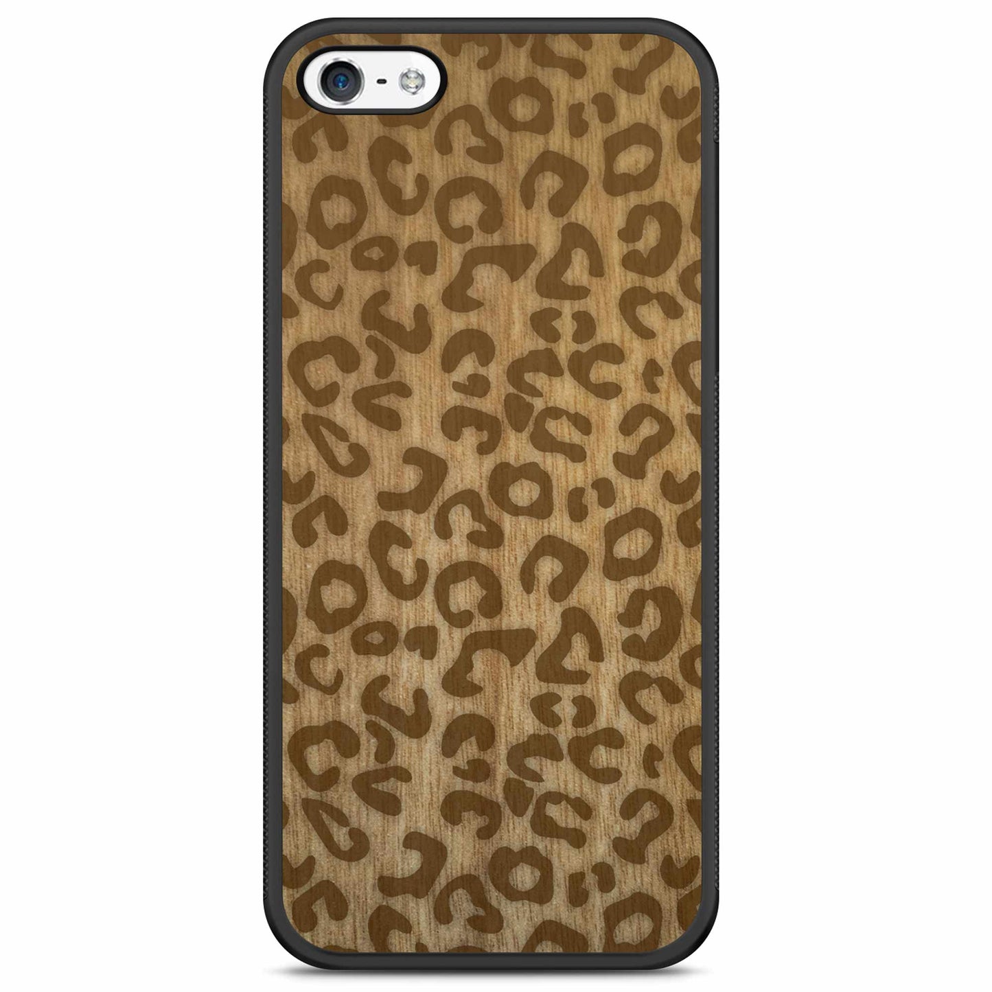 Sustainable Wood Phone Case - Cheetah Print Design | Handcrafted iPhone 5 5S